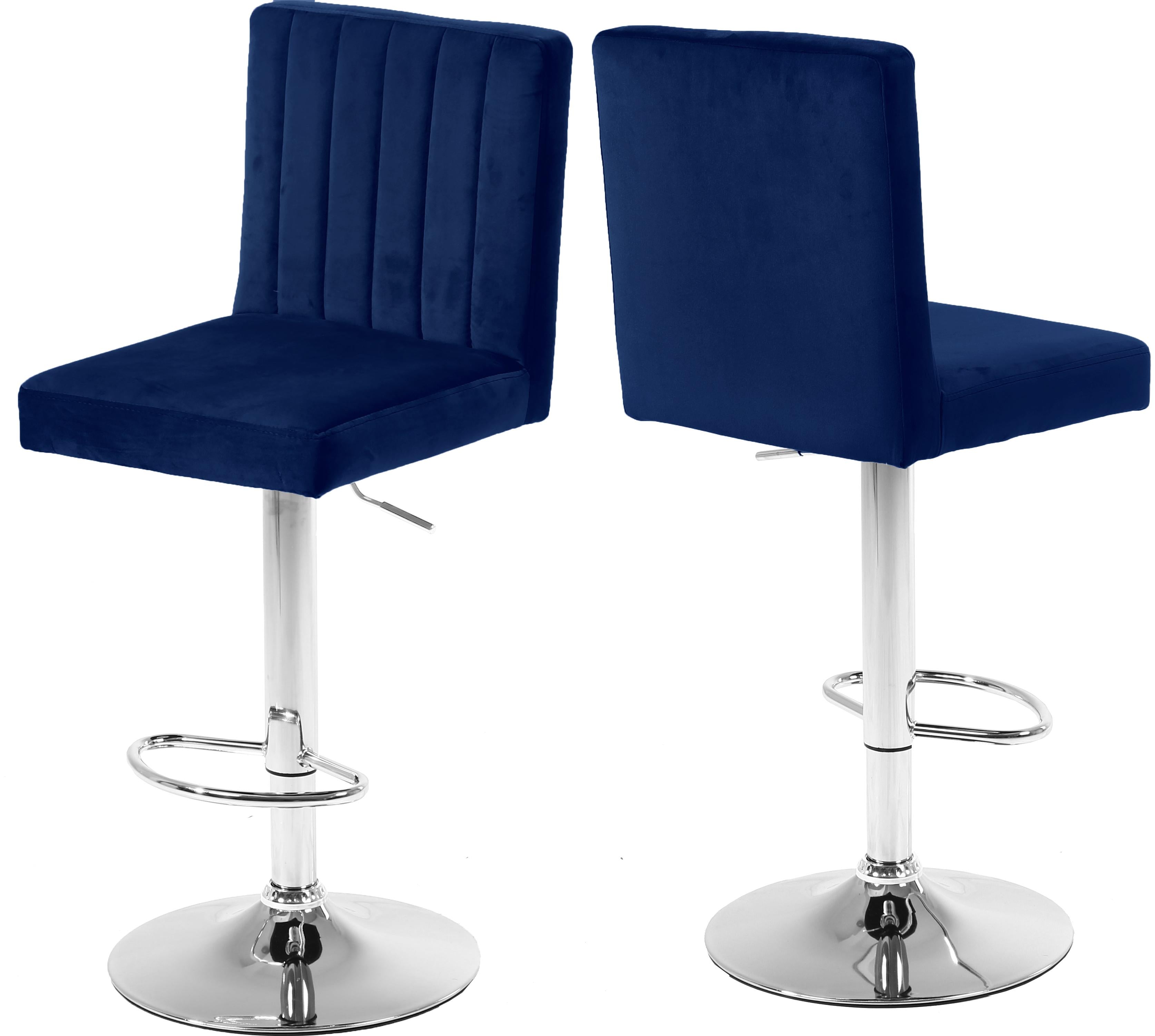 Joel Navy Velvet Adjustable Stool - Luxury Home Furniture (MI)