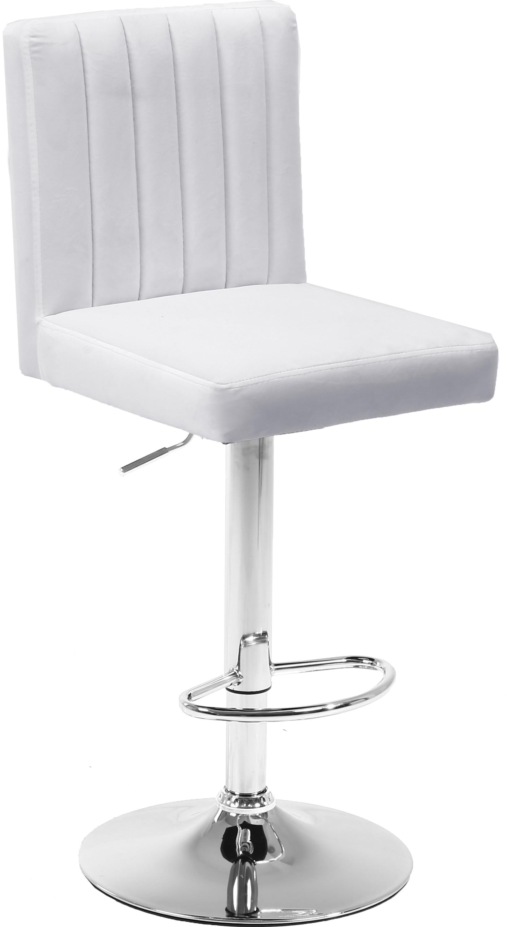 Joel White Velvet Adjustable Stool - Luxury Home Furniture (MI)