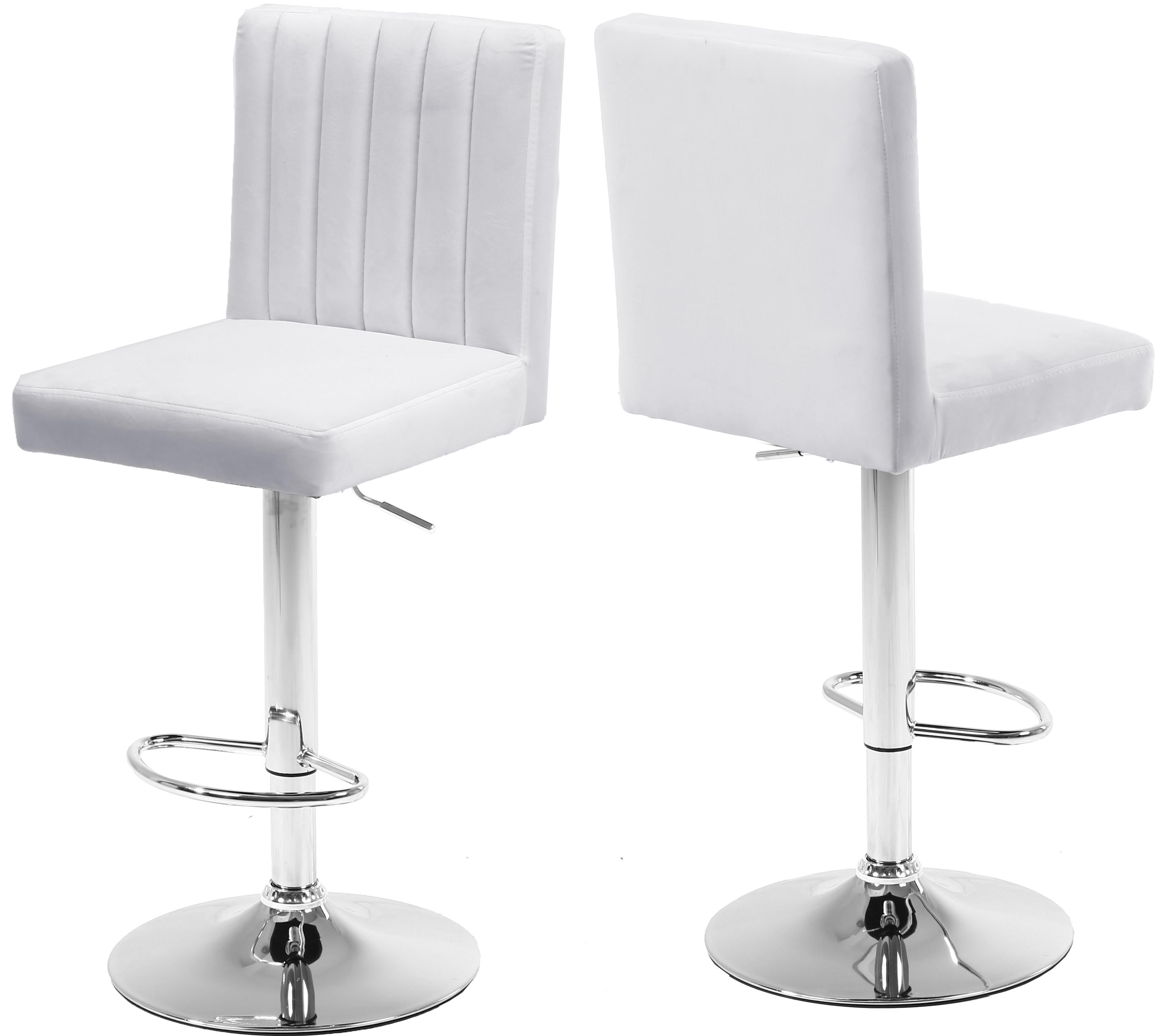Joel White Velvet Adjustable Stool - Luxury Home Furniture (MI)