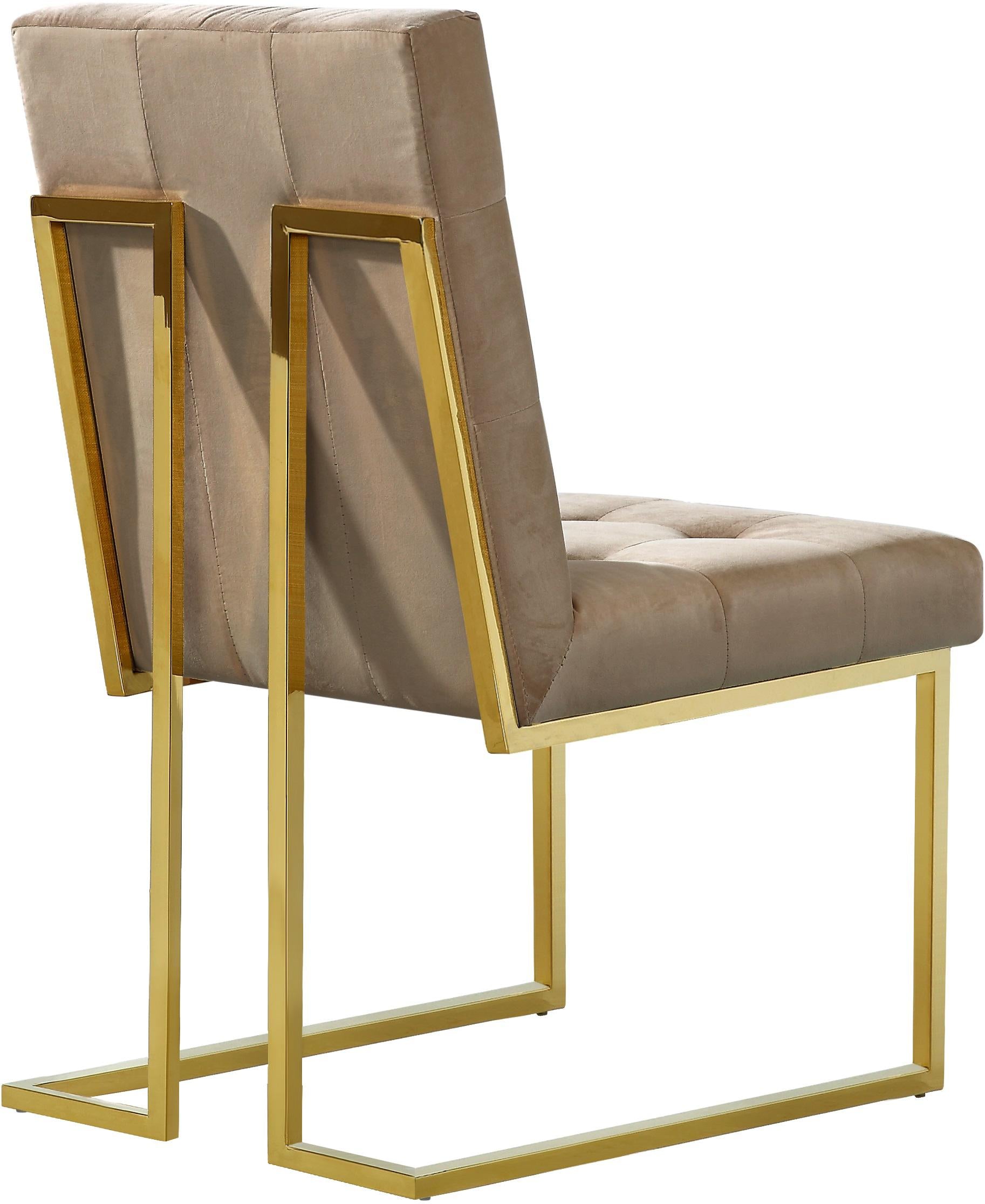 Pierre Beige Velvet Dining Chair - Luxury Home Furniture (MI)