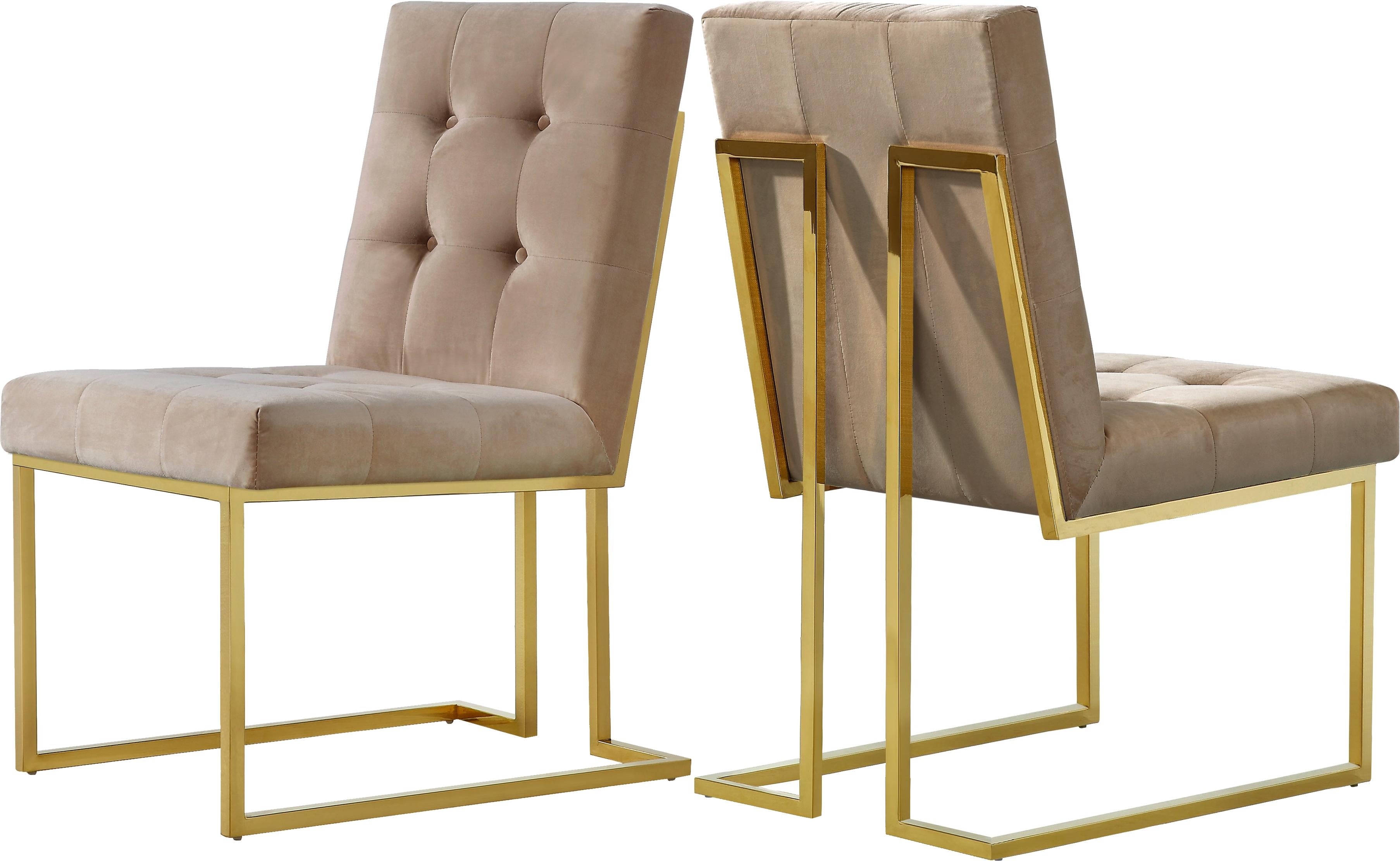 Pierre Beige Velvet Dining Chair - Luxury Home Furniture (MI)