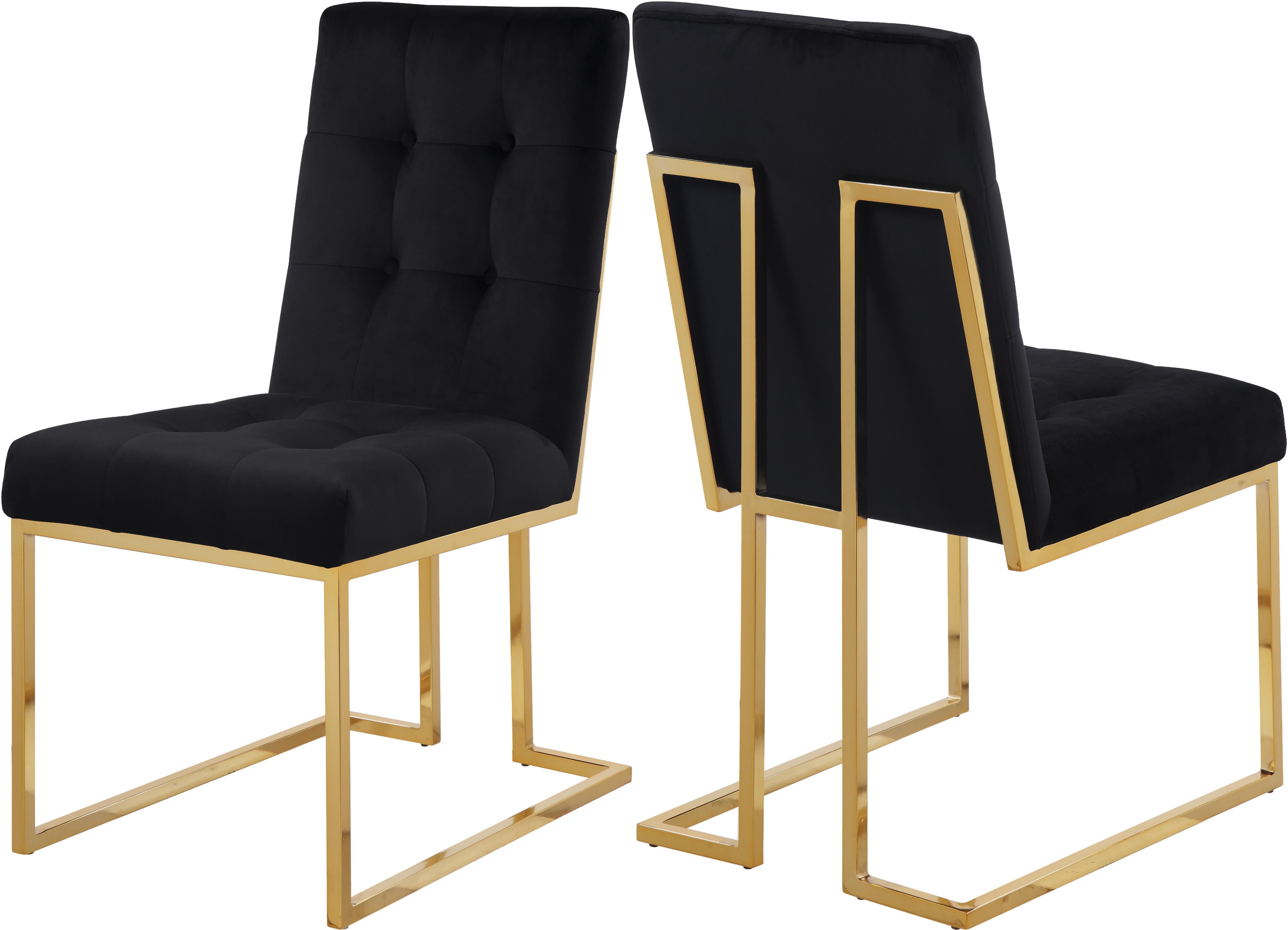 Pierre Black Velvet Dining Chair - Luxury Home Furniture (MI)