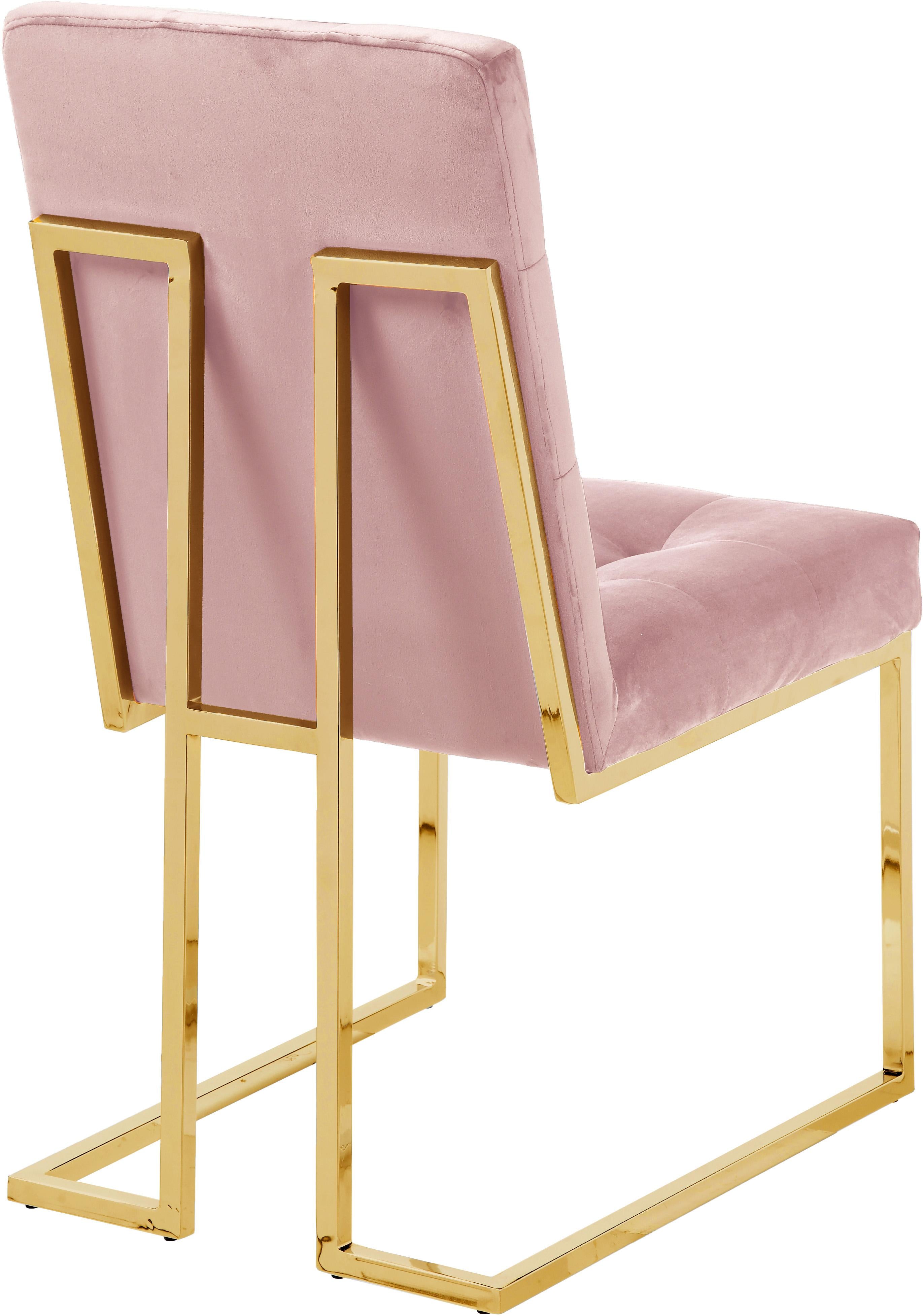 Pierre Pink Velvet Dining Chair - Luxury Home Furniture (MI)