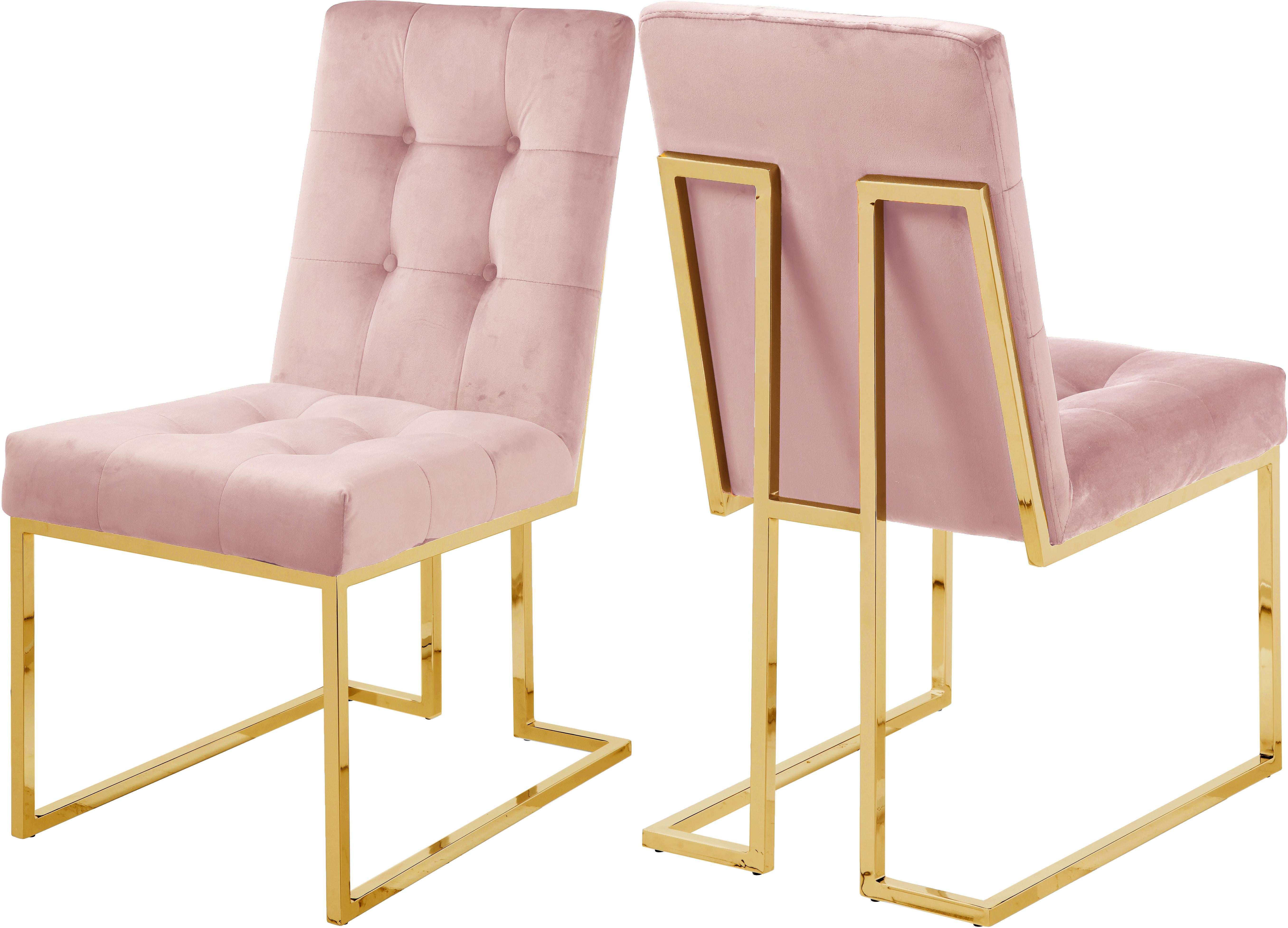 Pierre Pink Velvet Dining Chair - Luxury Home Furniture (MI)