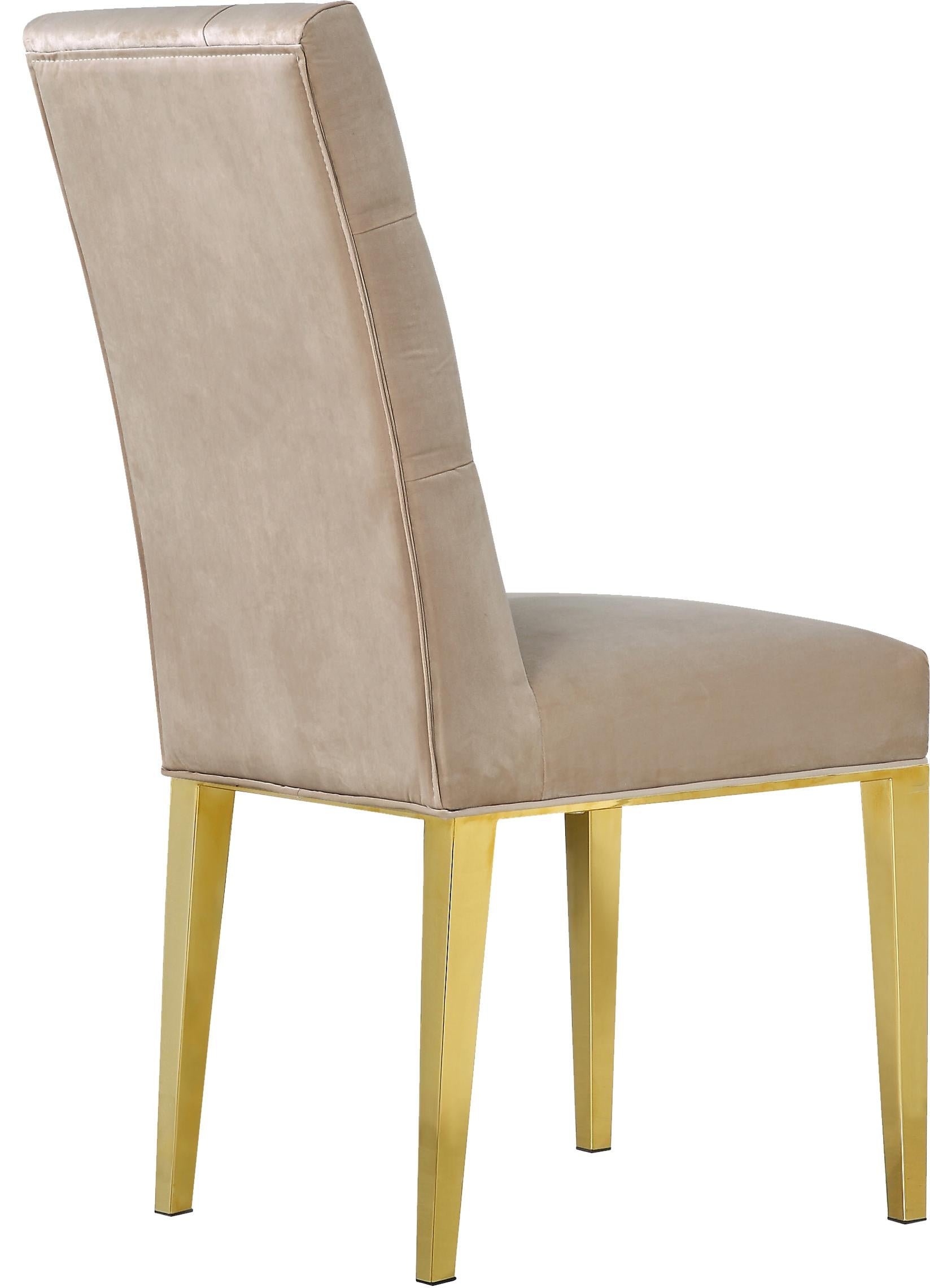 Capri Beige Velvet Dining Chair - Luxury Home Furniture (MI)
