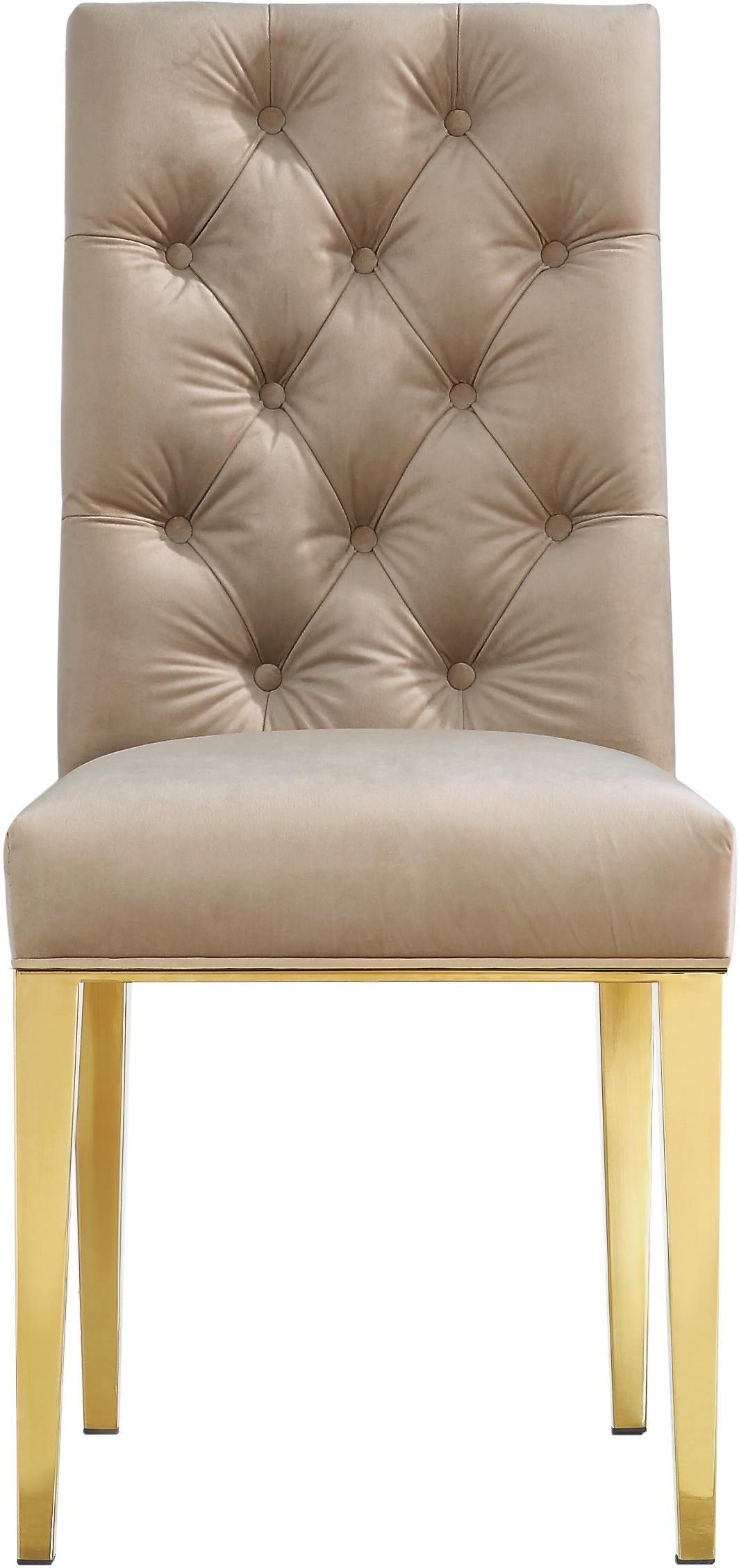Capri Beige Velvet Dining Chair - Luxury Home Furniture (MI)