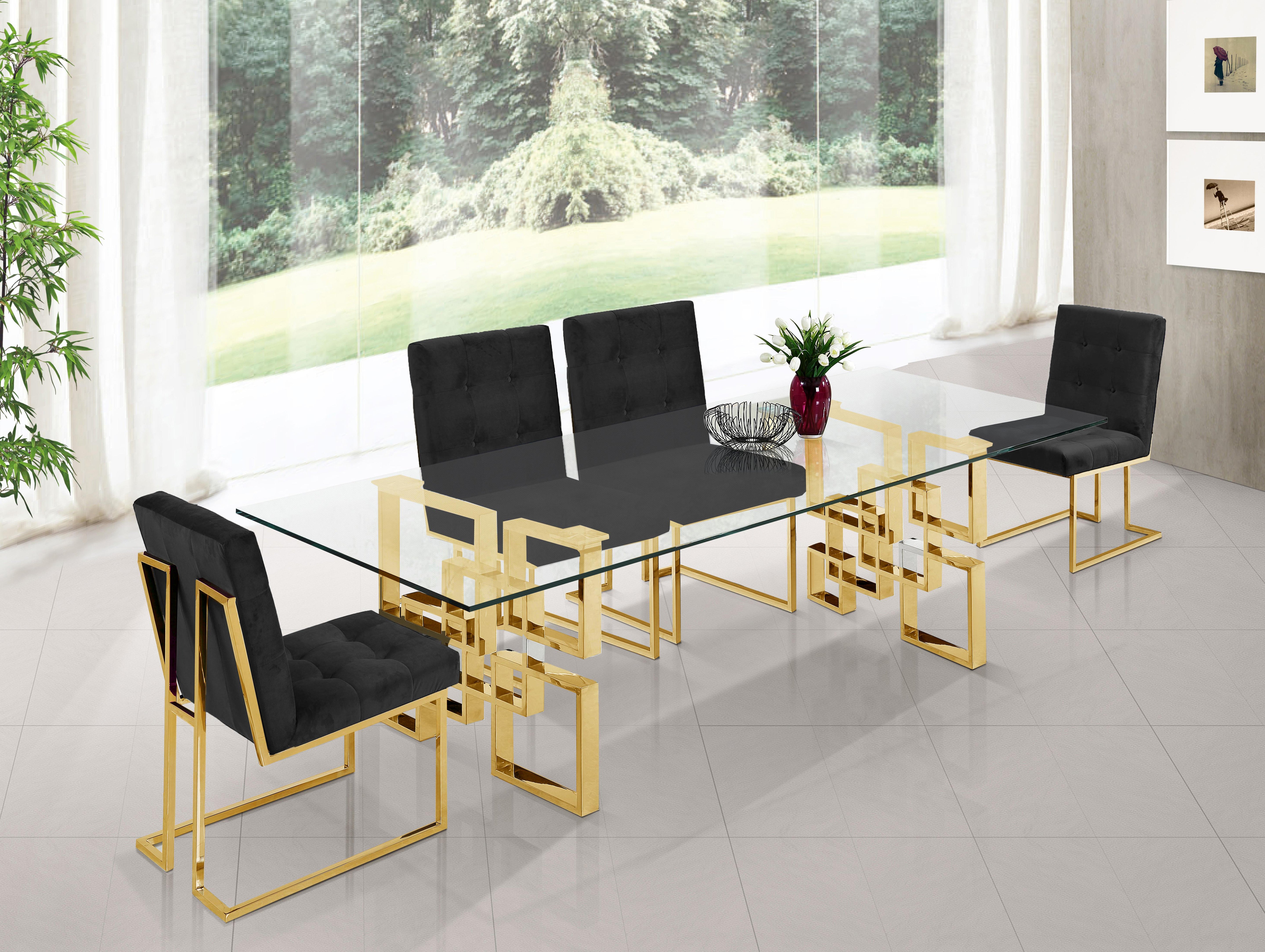 Pierre Black Velvet Dining Chair - Luxury Home Furniture (MI)