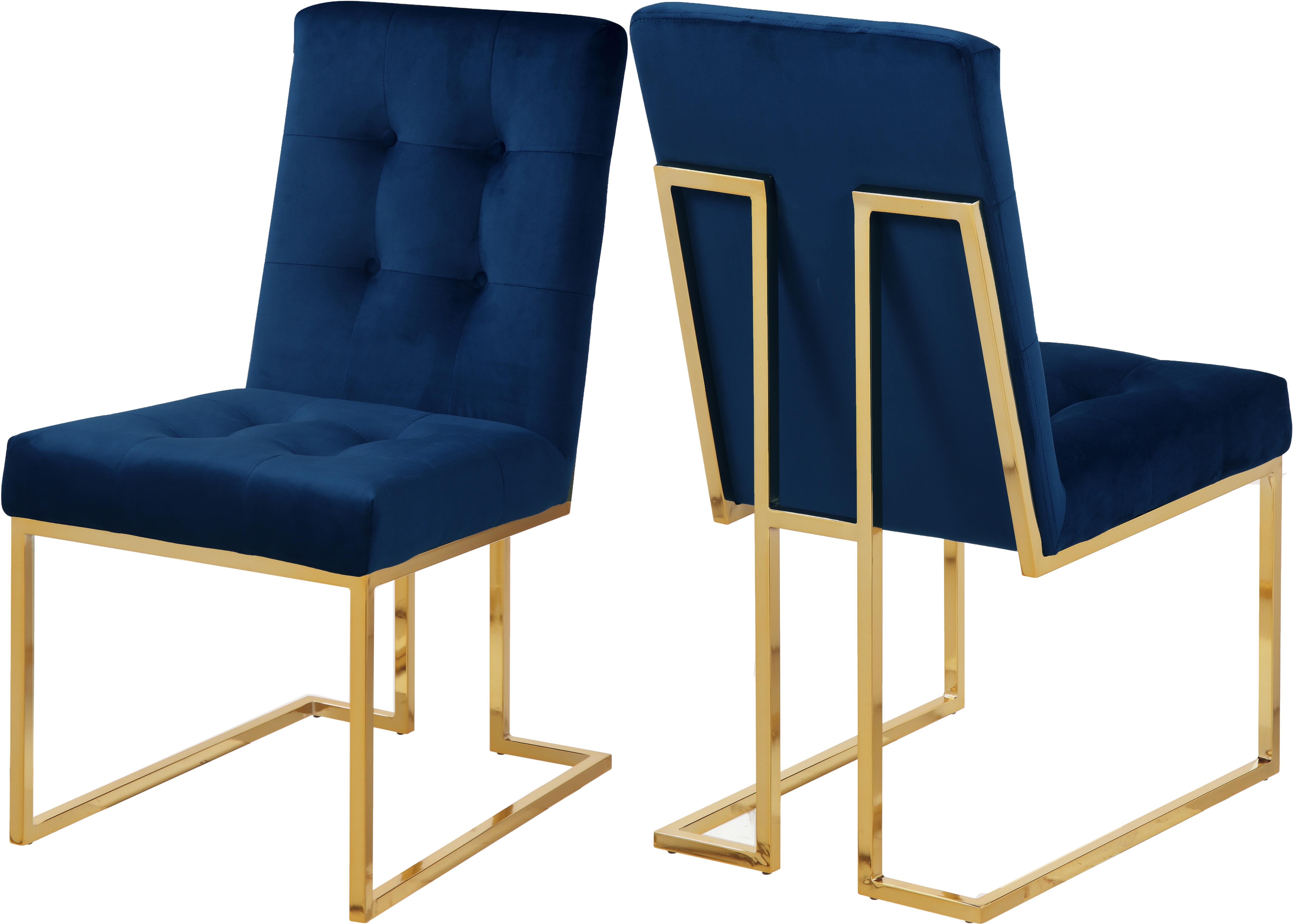 Pierre Navy Velvet Dining Chair - Luxury Home Furniture (MI)