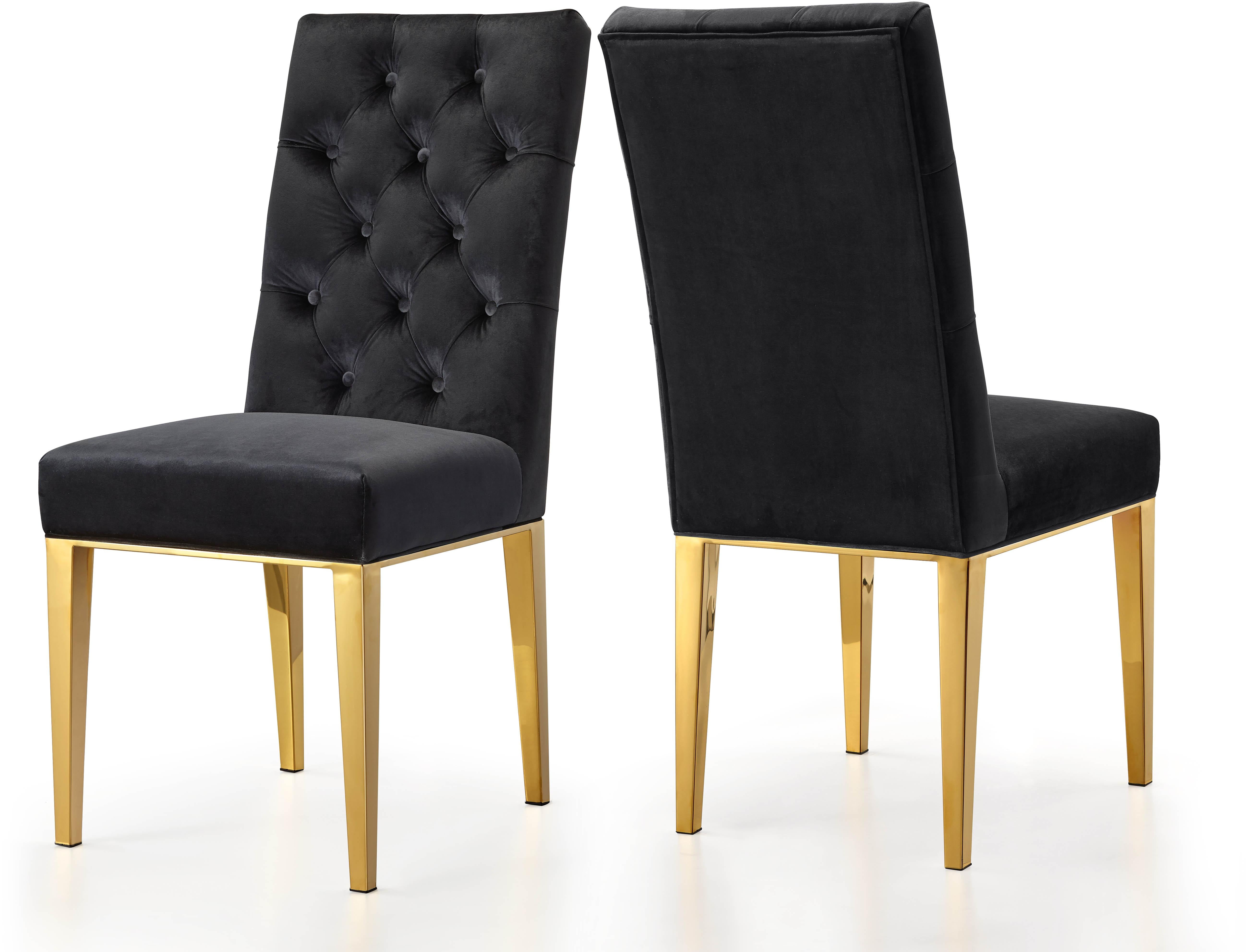 Capri Black Velvet Dining Chair - Luxury Home Furniture (MI)