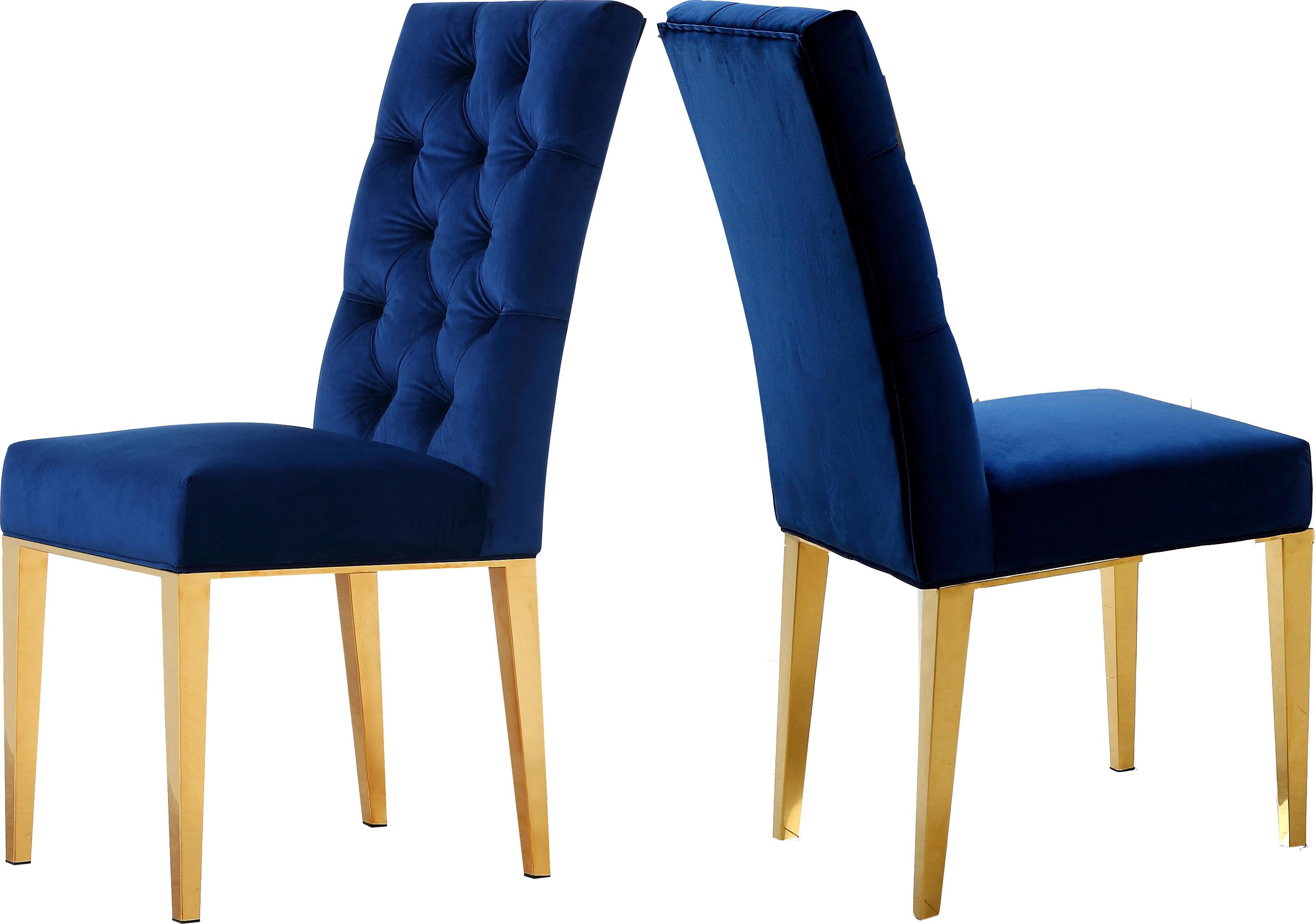 Capri Navy Velvet Dining Chair - Luxury Home Furniture (MI)