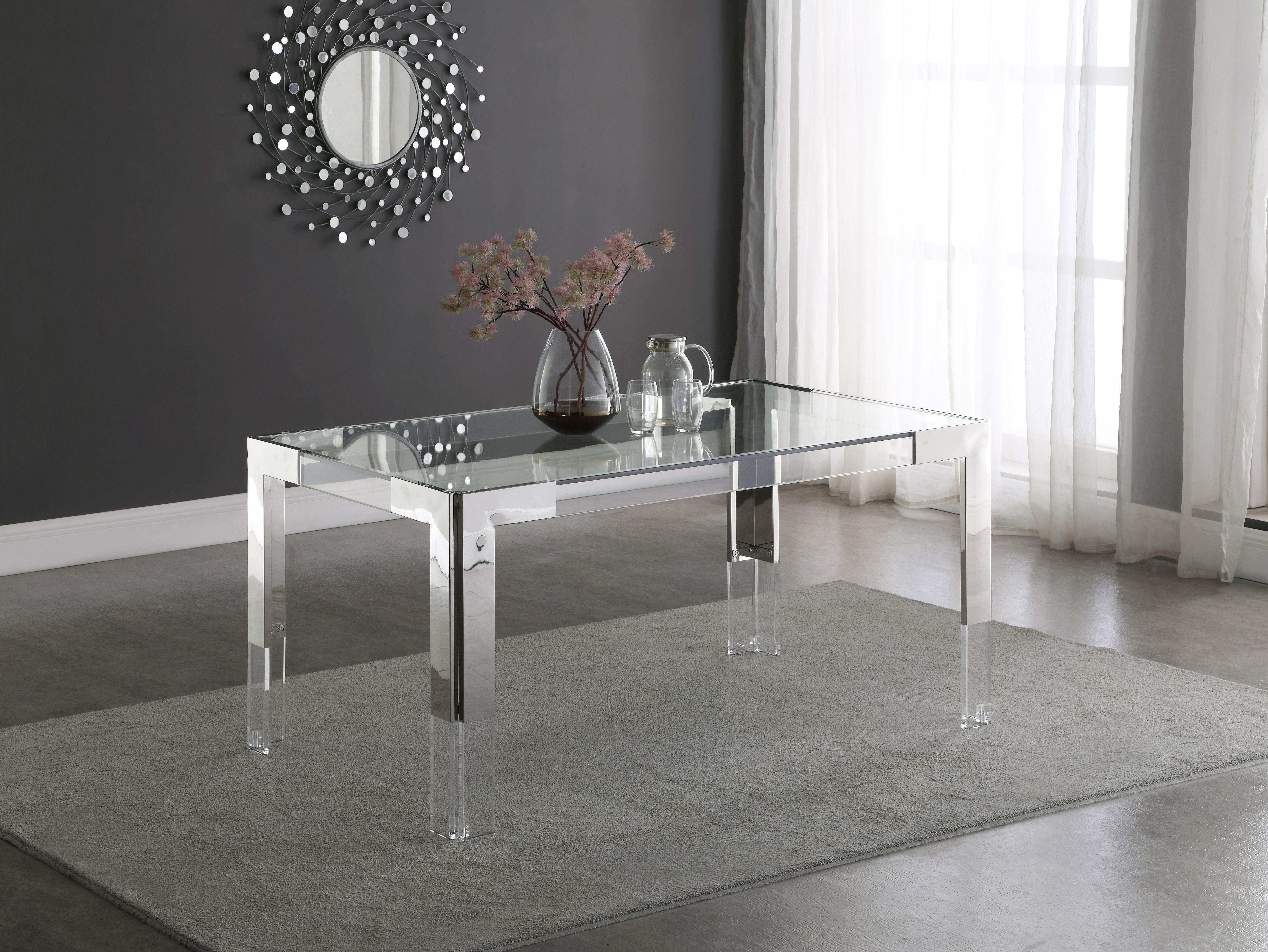 Casper Rich Chrome Dining Table - Luxury Home Furniture (MI)