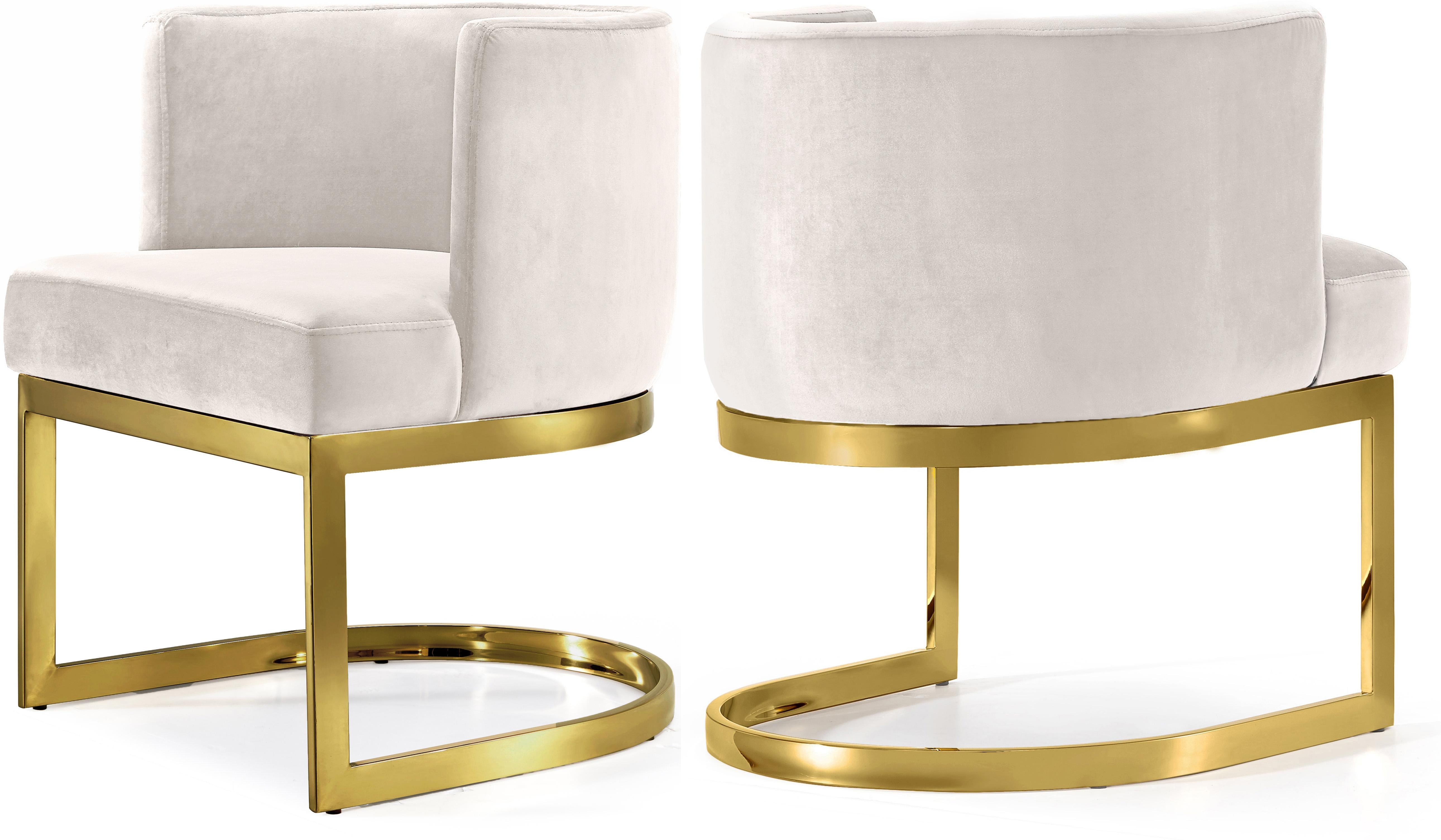 Gianna Cream Velvet Dining Chair - Luxury Home Furniture (MI)