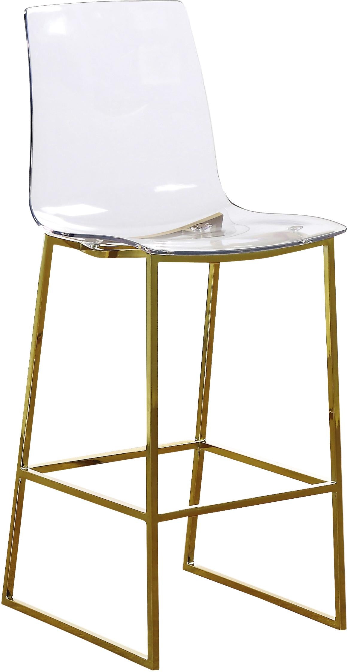 Lumen Gold Metal/Lucite Polycarbonate Stool - Luxury Home Furniture (MI)