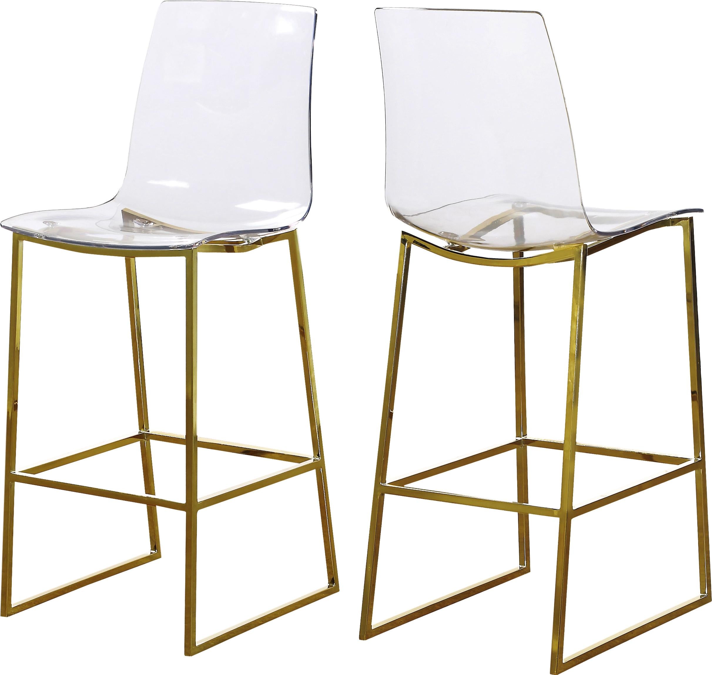 Lumen Gold Metal/Lucite Polycarbonate Stool - Luxury Home Furniture (MI)