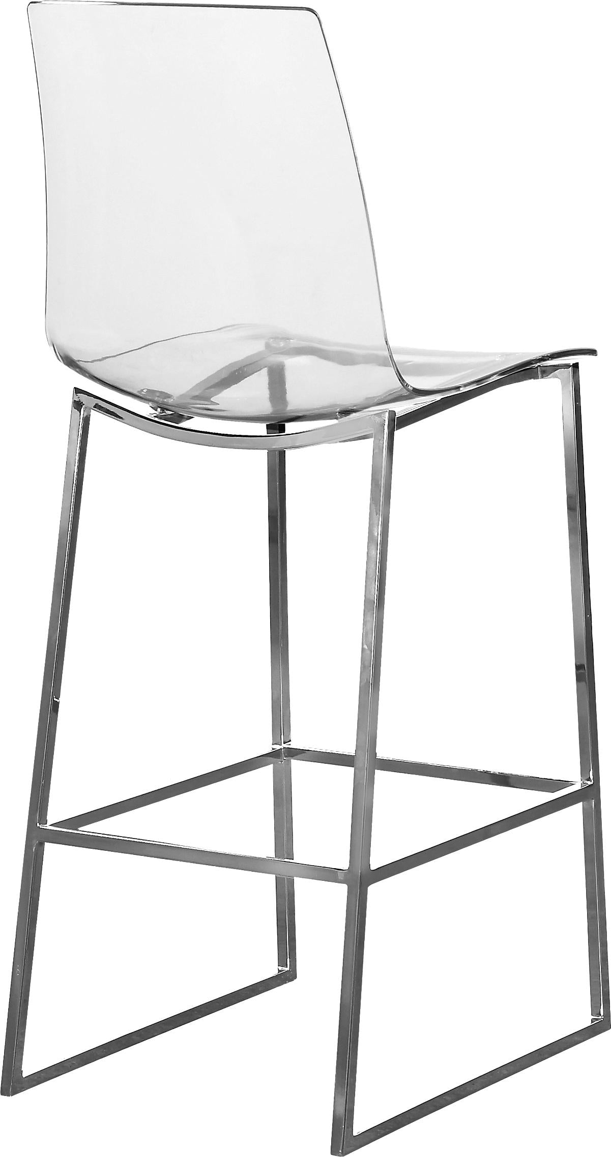 Lumen Chrome Metal/Lucite Polycarbonate Stool - Luxury Home Furniture (MI)