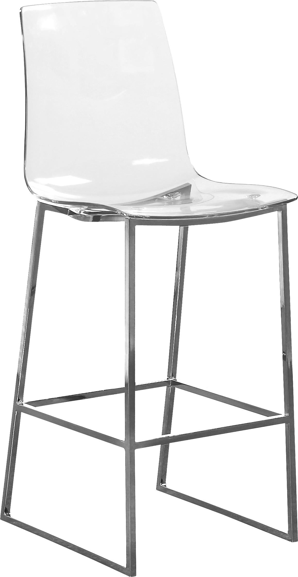 Lumen Chrome Metal/Lucite Polycarbonate Stool - Luxury Home Furniture (MI)