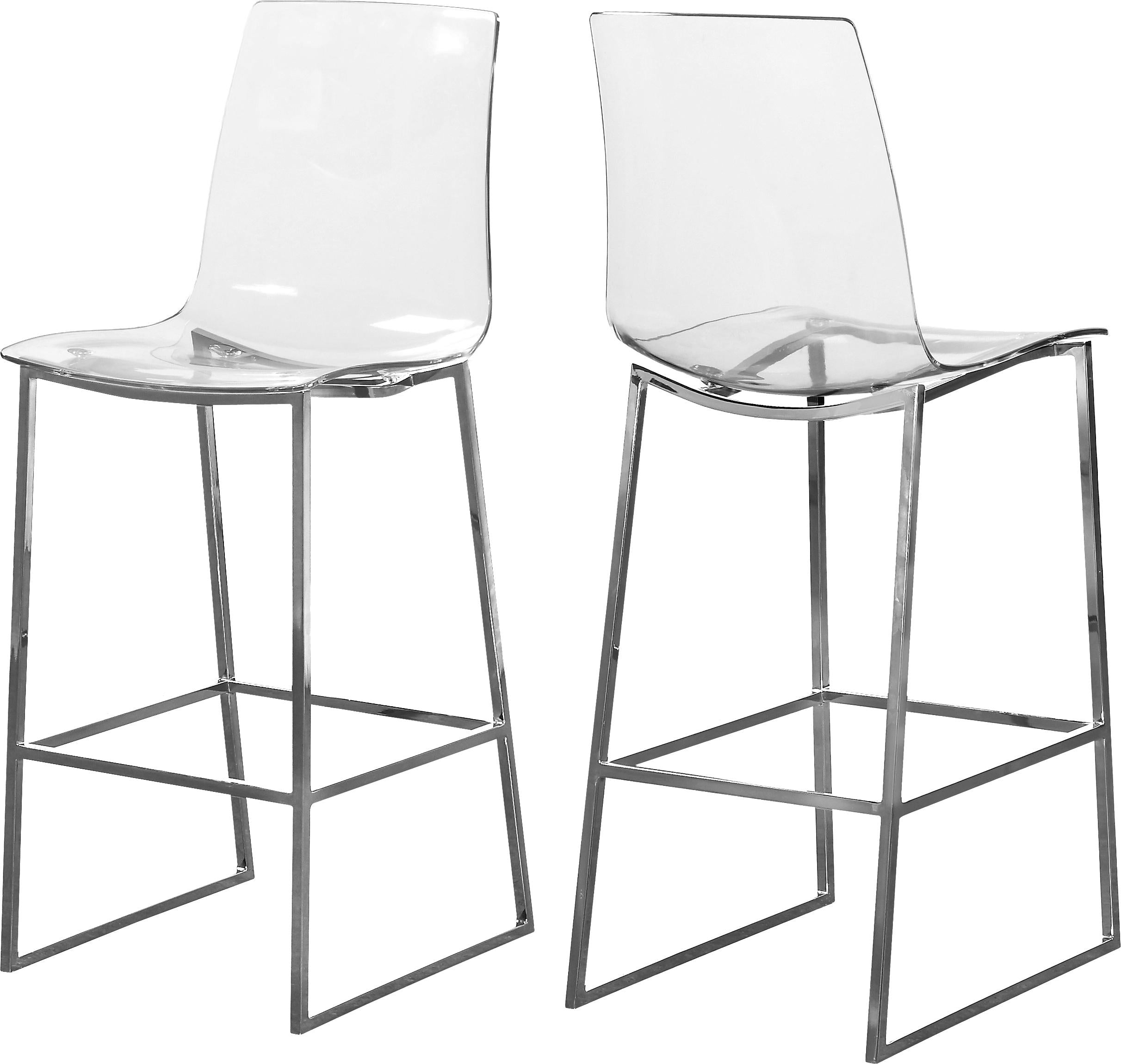 Lumen Chrome Metal/Lucite Polycarbonate Stool - Luxury Home Furniture (MI)