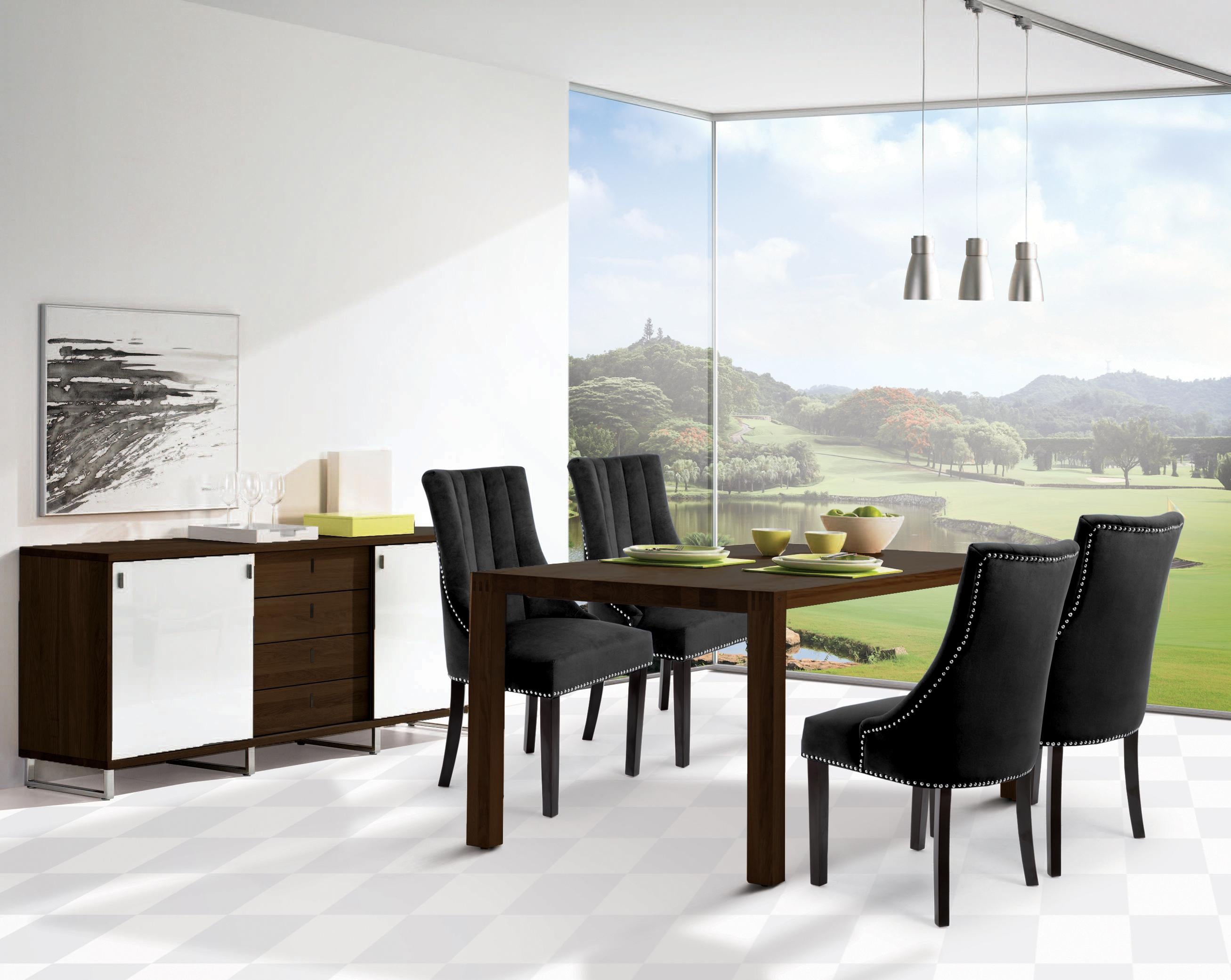 Oxford Black Velvet Dining Chair - Luxury Home Furniture (MI)