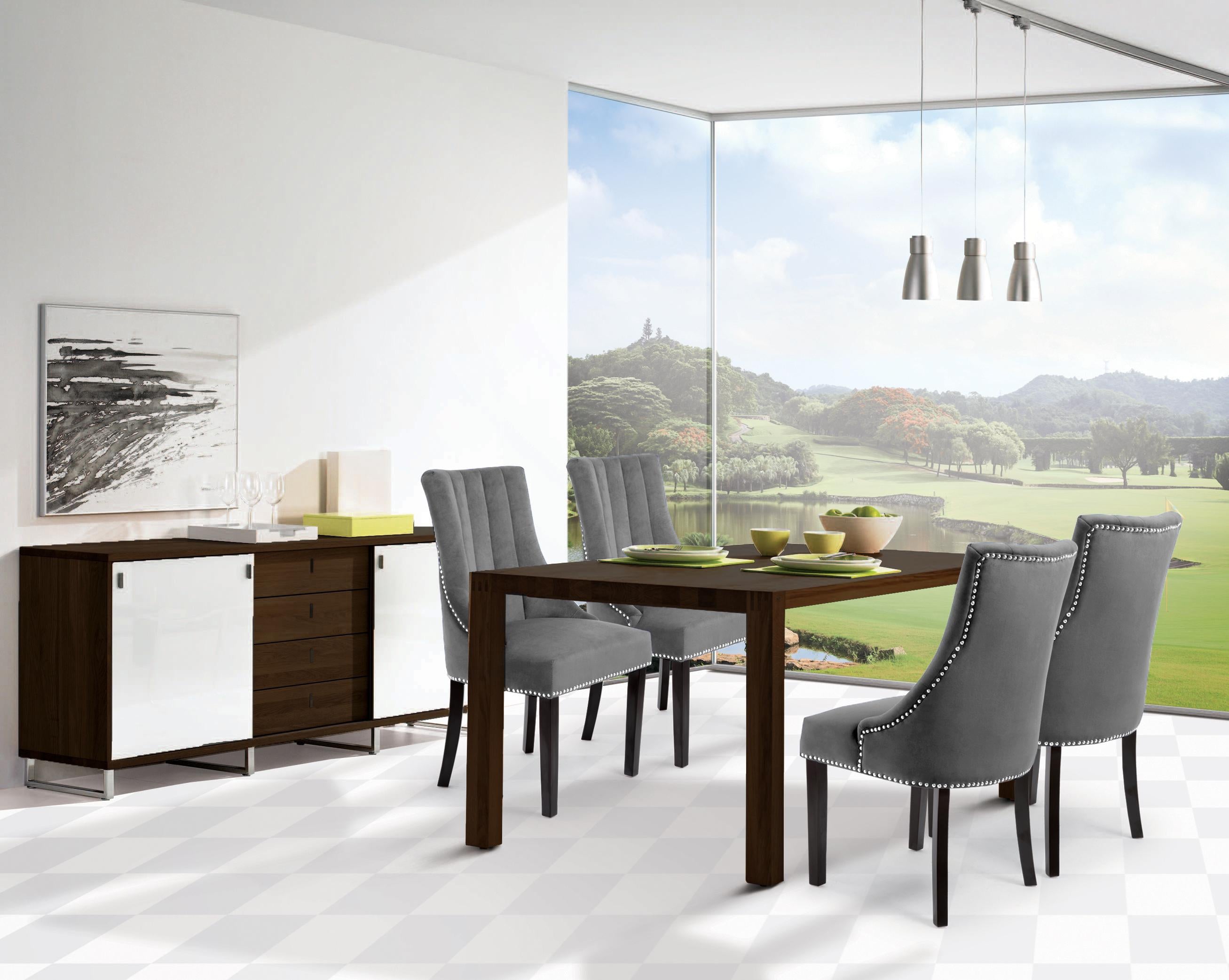 Oxford Grey Velvet Dining Chair - Luxury Home Furniture (MI)