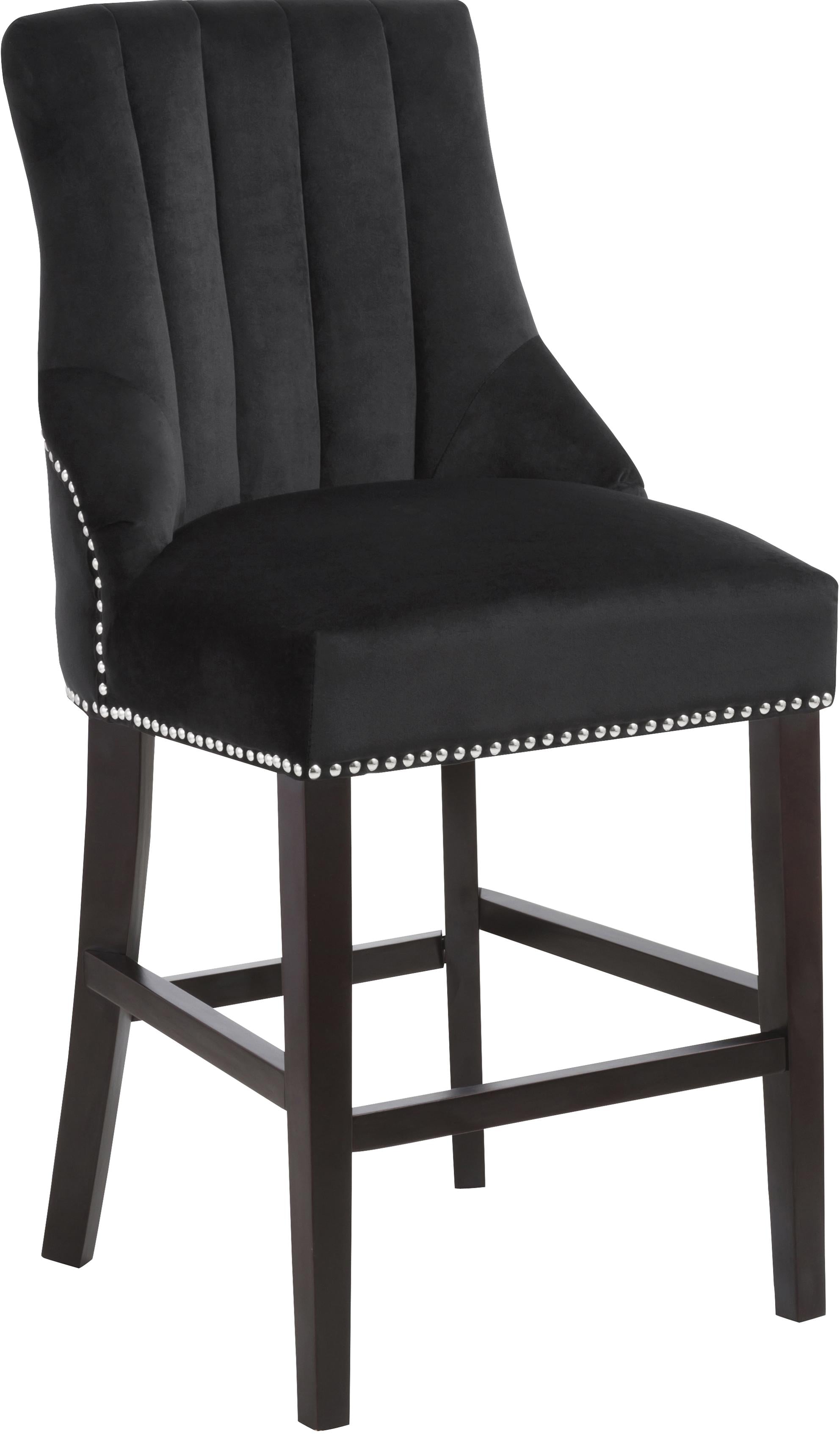 Oxford Black Velvet Stool - Luxury Home Furniture (MI)