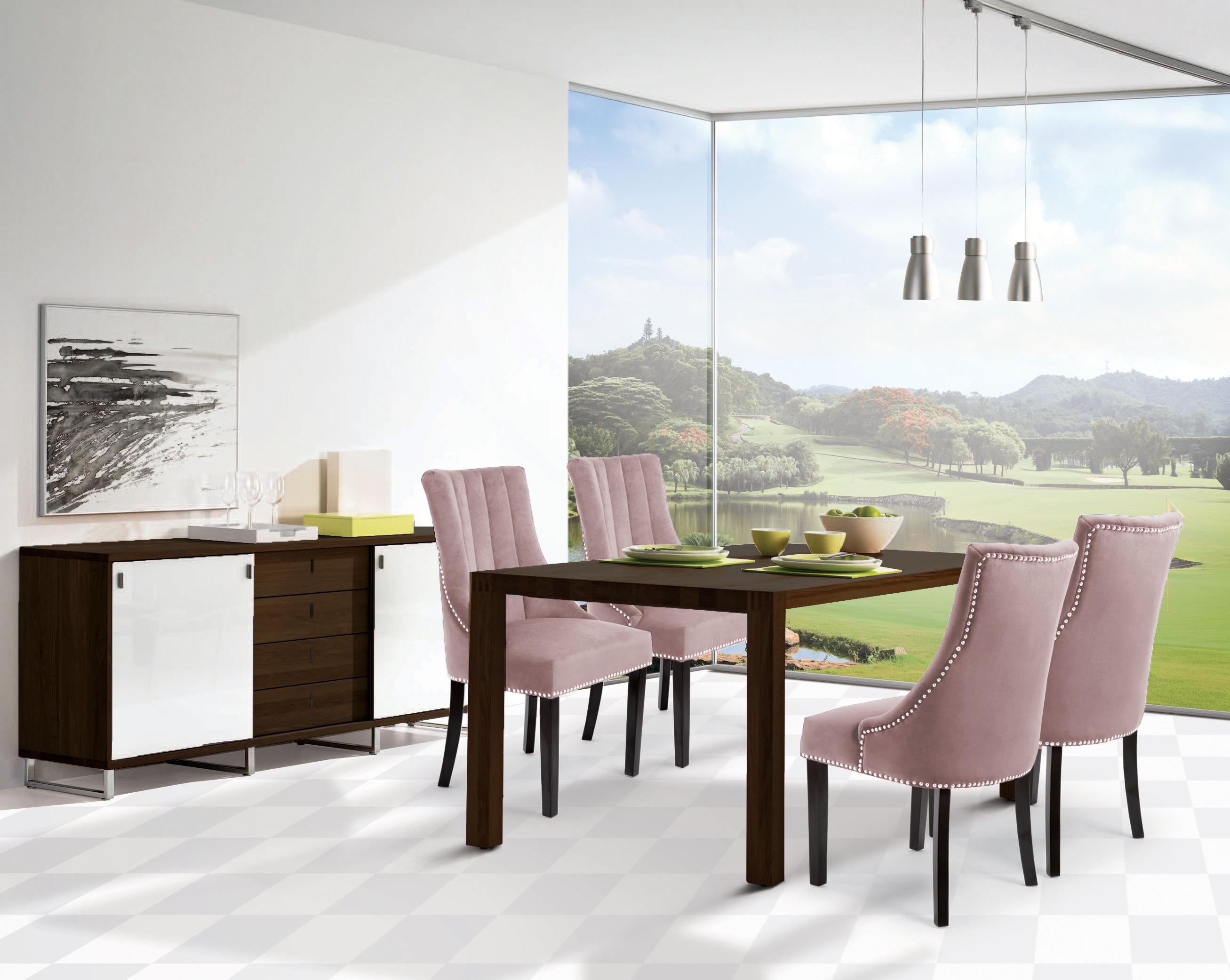 Oxford Pink Velvet Dining Chair - Luxury Home Furniture (MI)