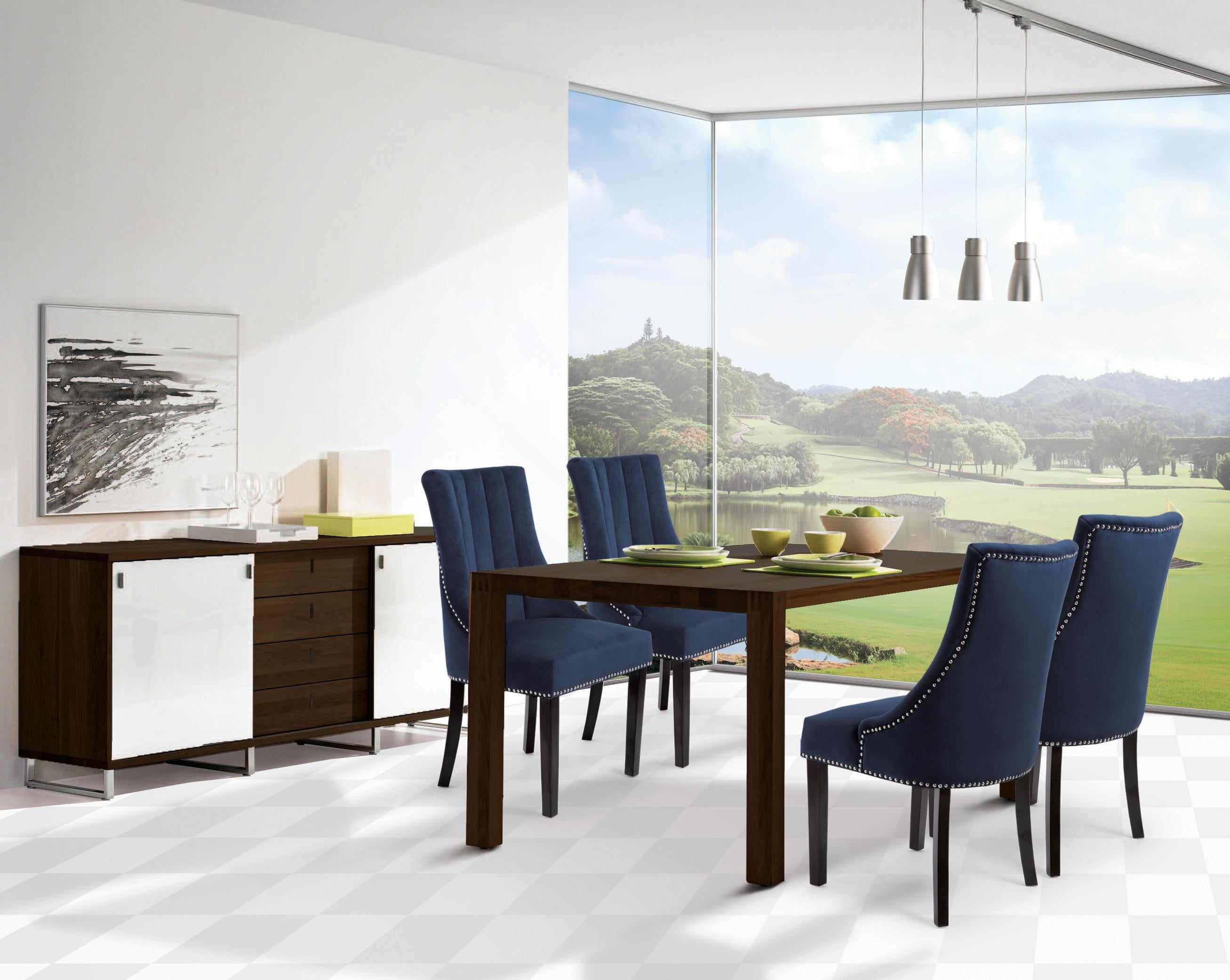 Oxford Navy Velvet Dining Chair - Luxury Home Furniture (MI)