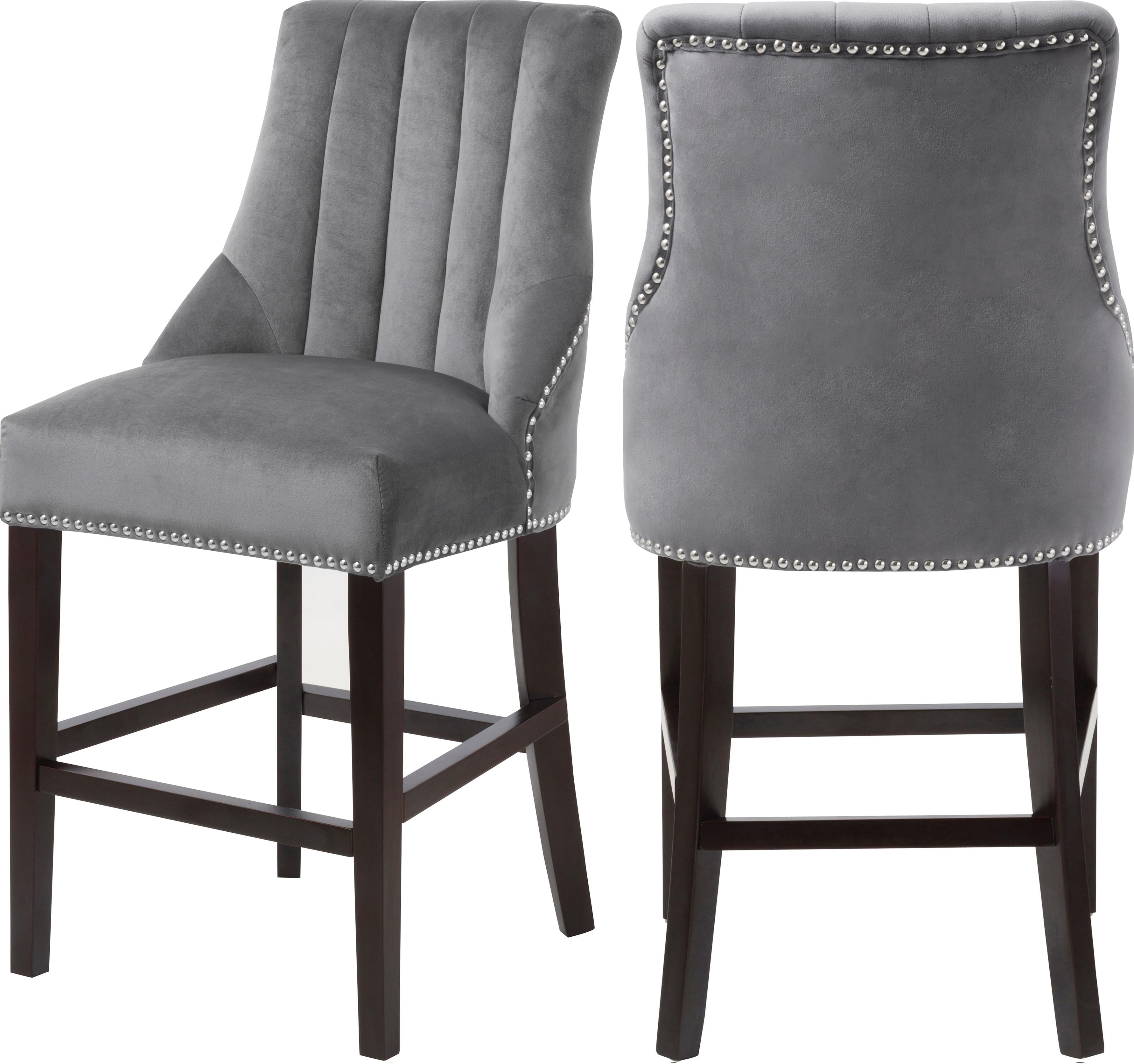 Oxford Grey Velvet Stool - Luxury Home Furniture (MI)