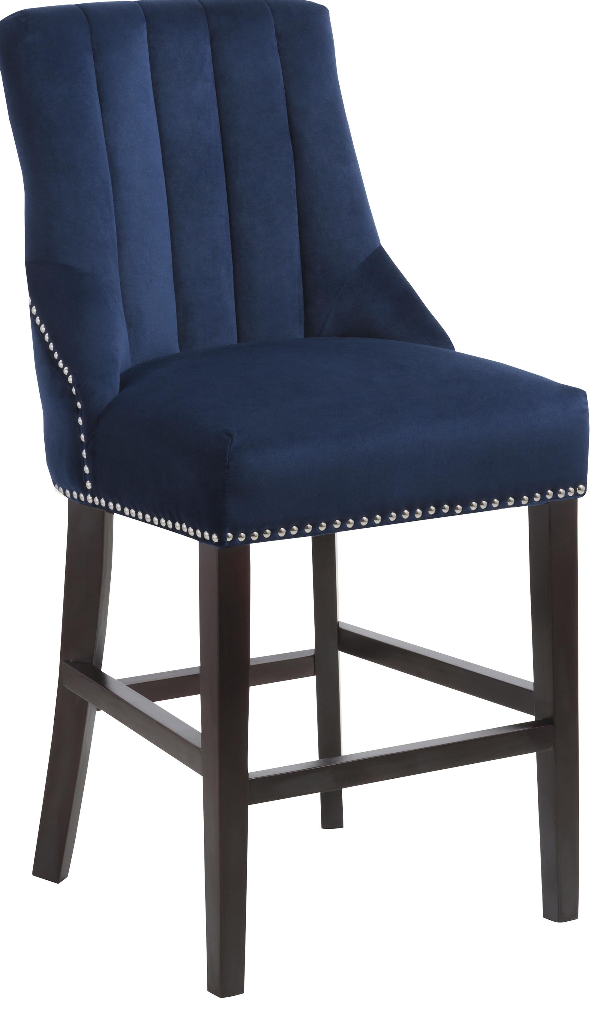 Oxford Navy Velvet Stool - Luxury Home Furniture (MI)