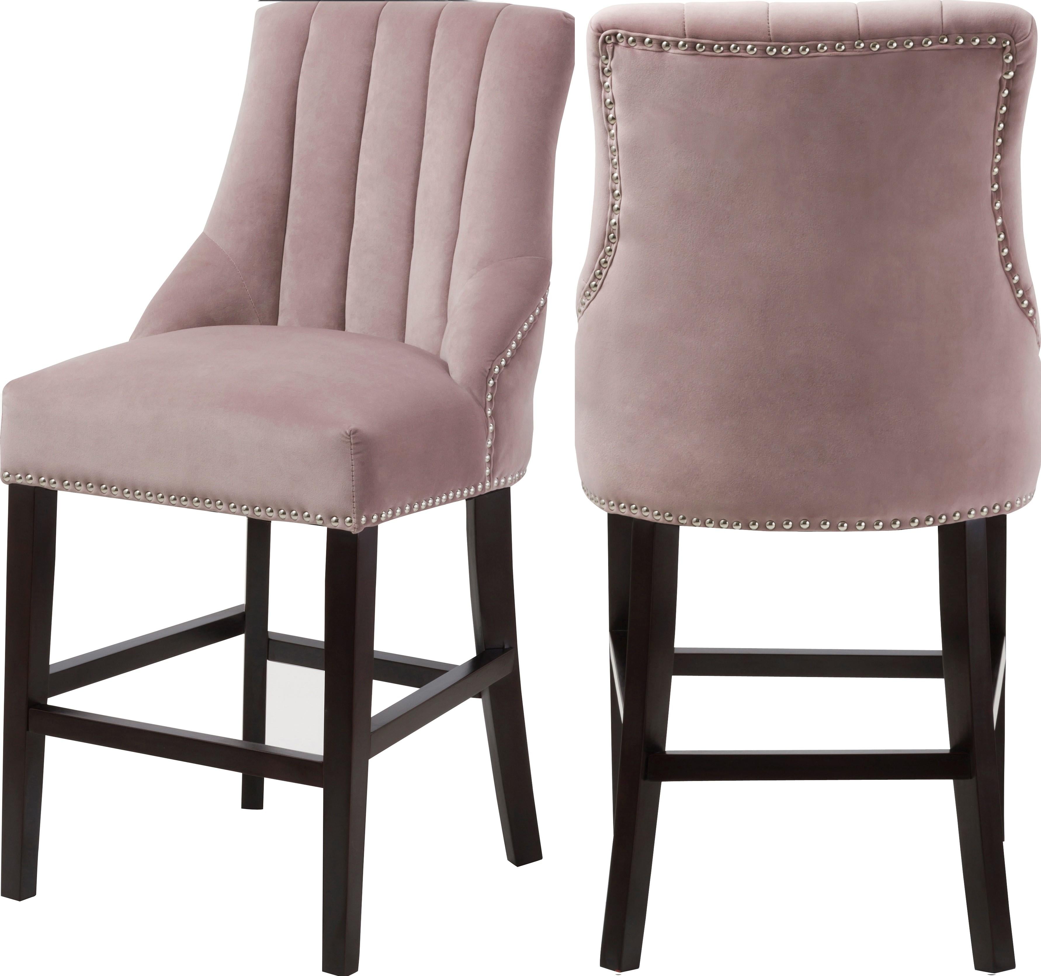 Oxford Pink Velvet Stool - Luxury Home Furniture (MI)