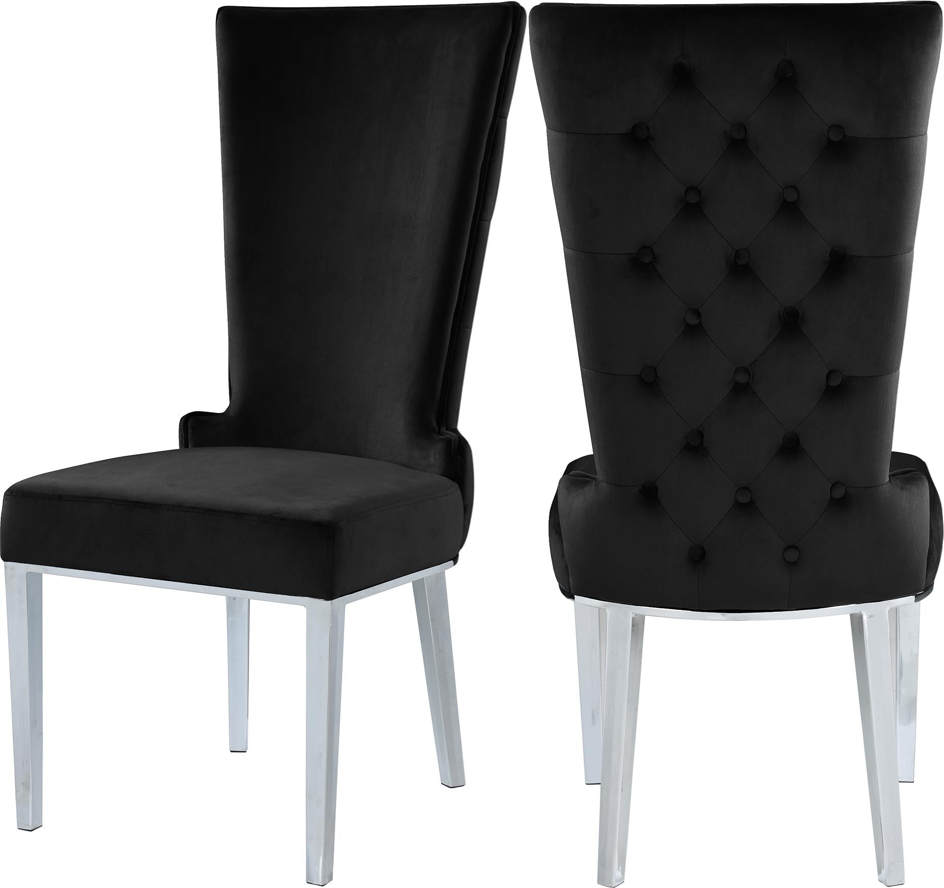 Serafina Black Velvet Dining Chair - Luxury Home Furniture (MI)
