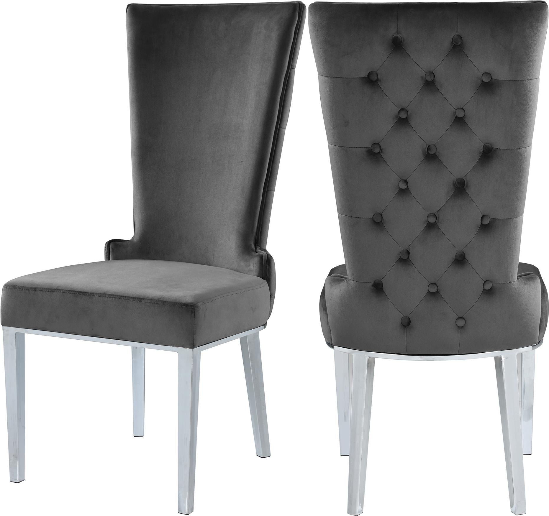 Serafina Grey Velvet Dining Chair - Luxury Home Furniture (MI)