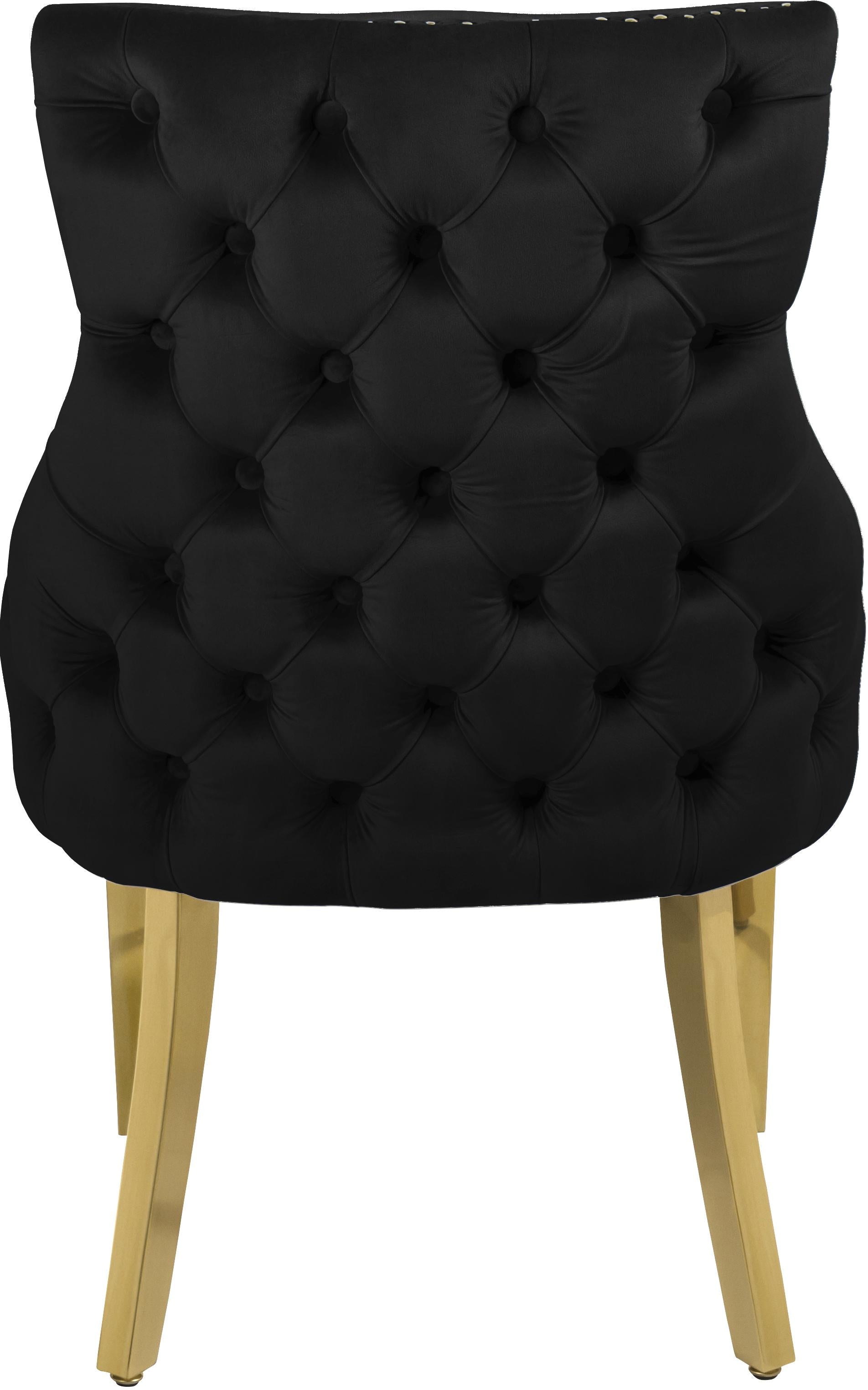 Tuft Black Velvet Dining Chair - Luxury Home Furniture (MI)