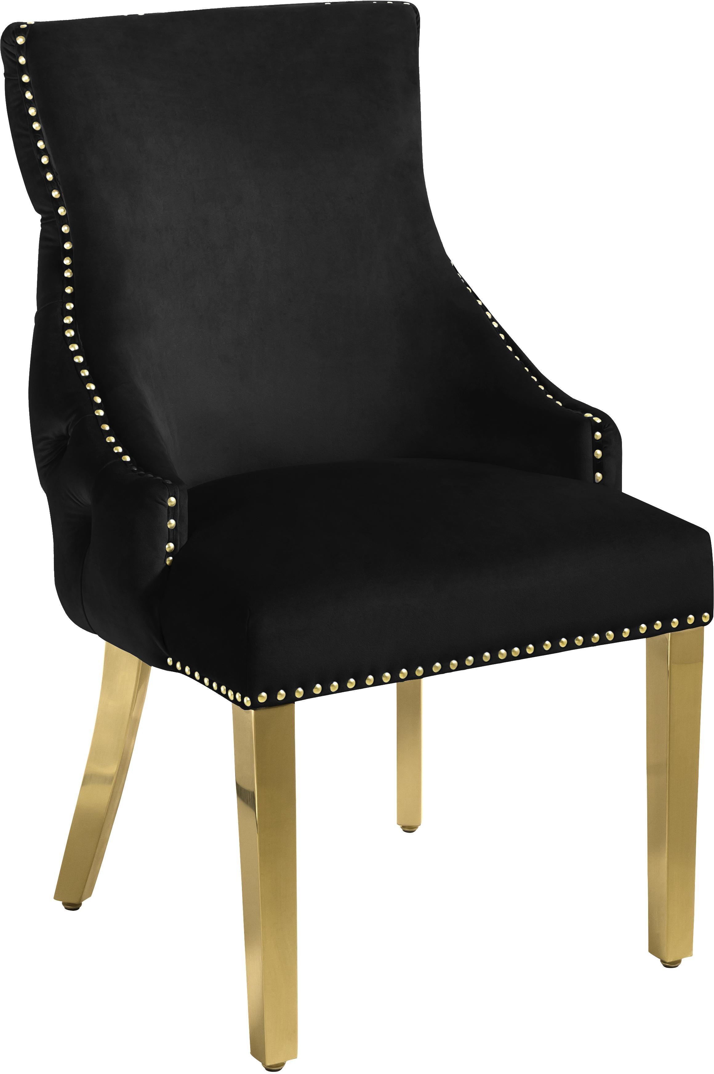 Tuft Black Velvet Dining Chair - Luxury Home Furniture (MI)