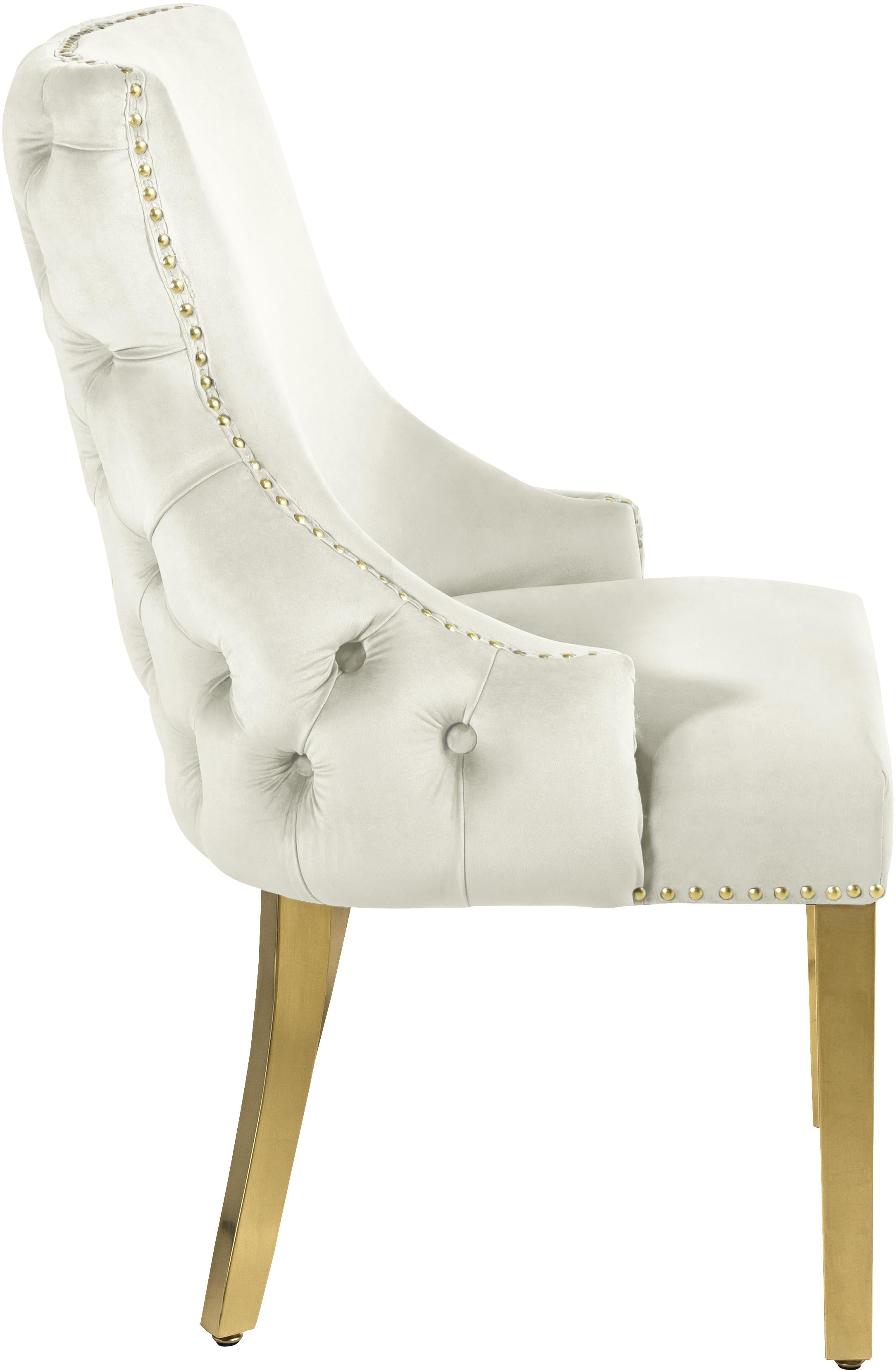 Tuft Cream Velvet Dining Chair - Luxury Home Furniture (MI)
