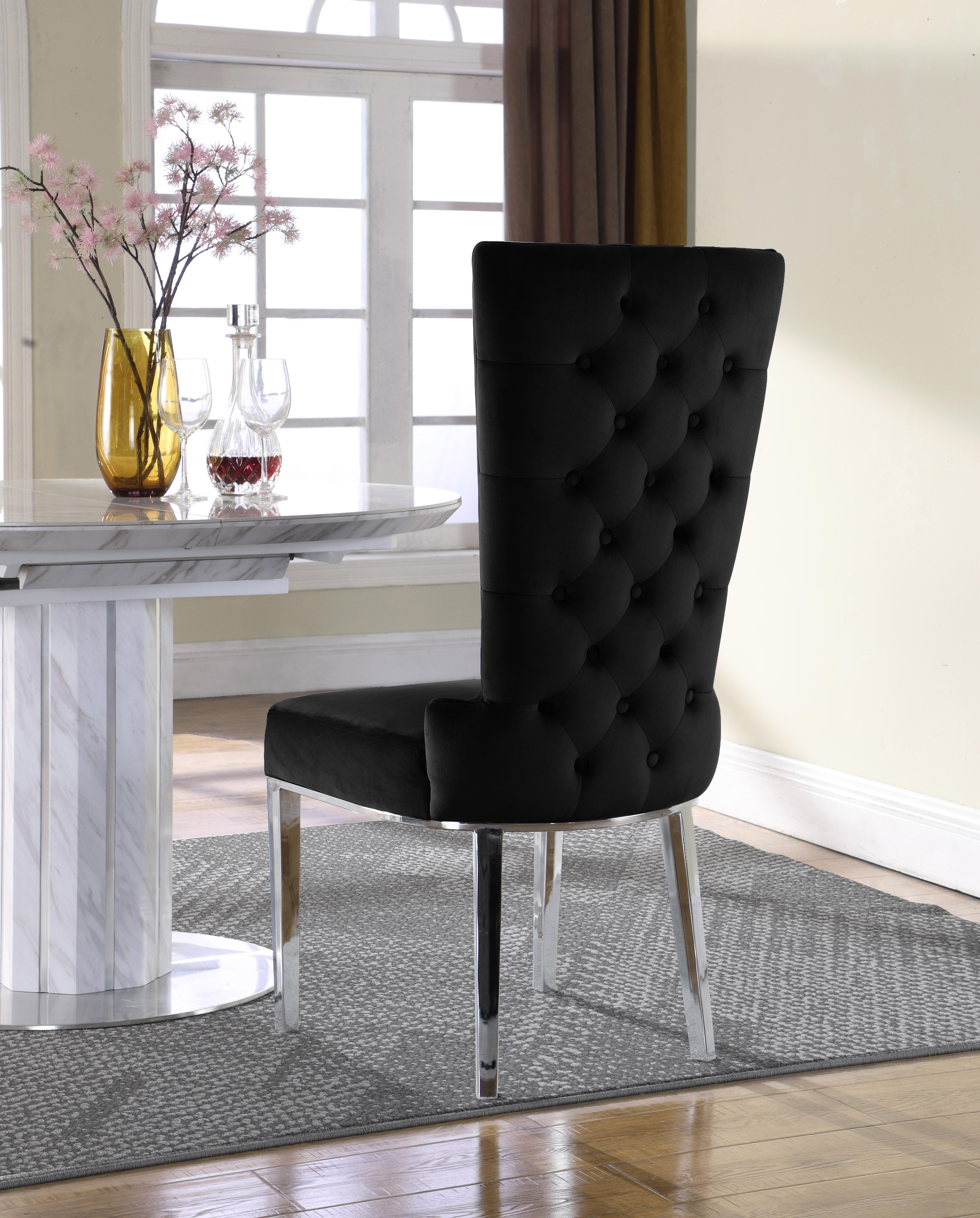 Serafina Black Velvet Dining Chair - Luxury Home Furniture (MI)