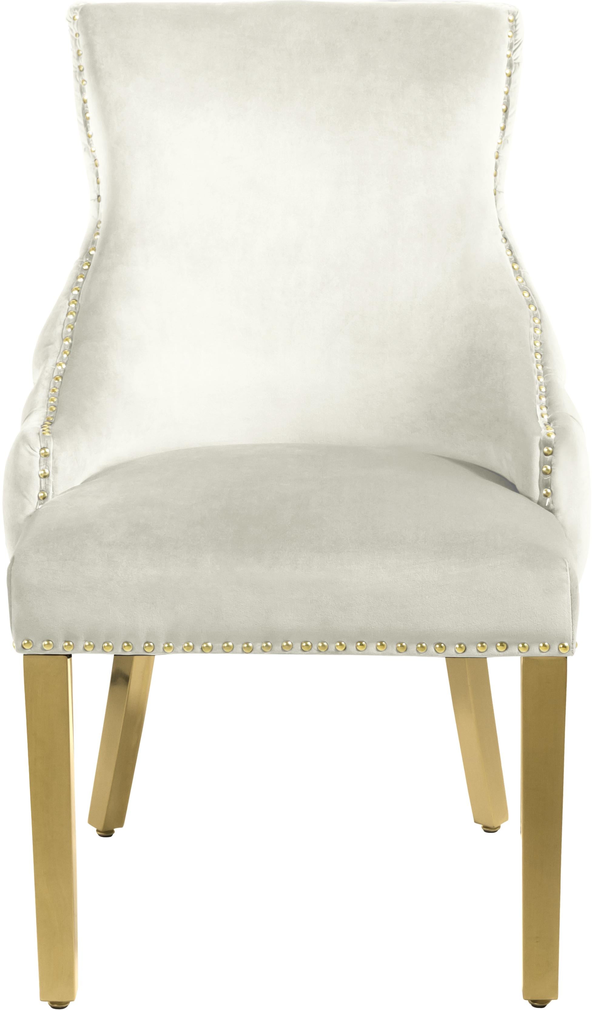 Tuft Cream Velvet Dining Chair - Luxury Home Furniture (MI)