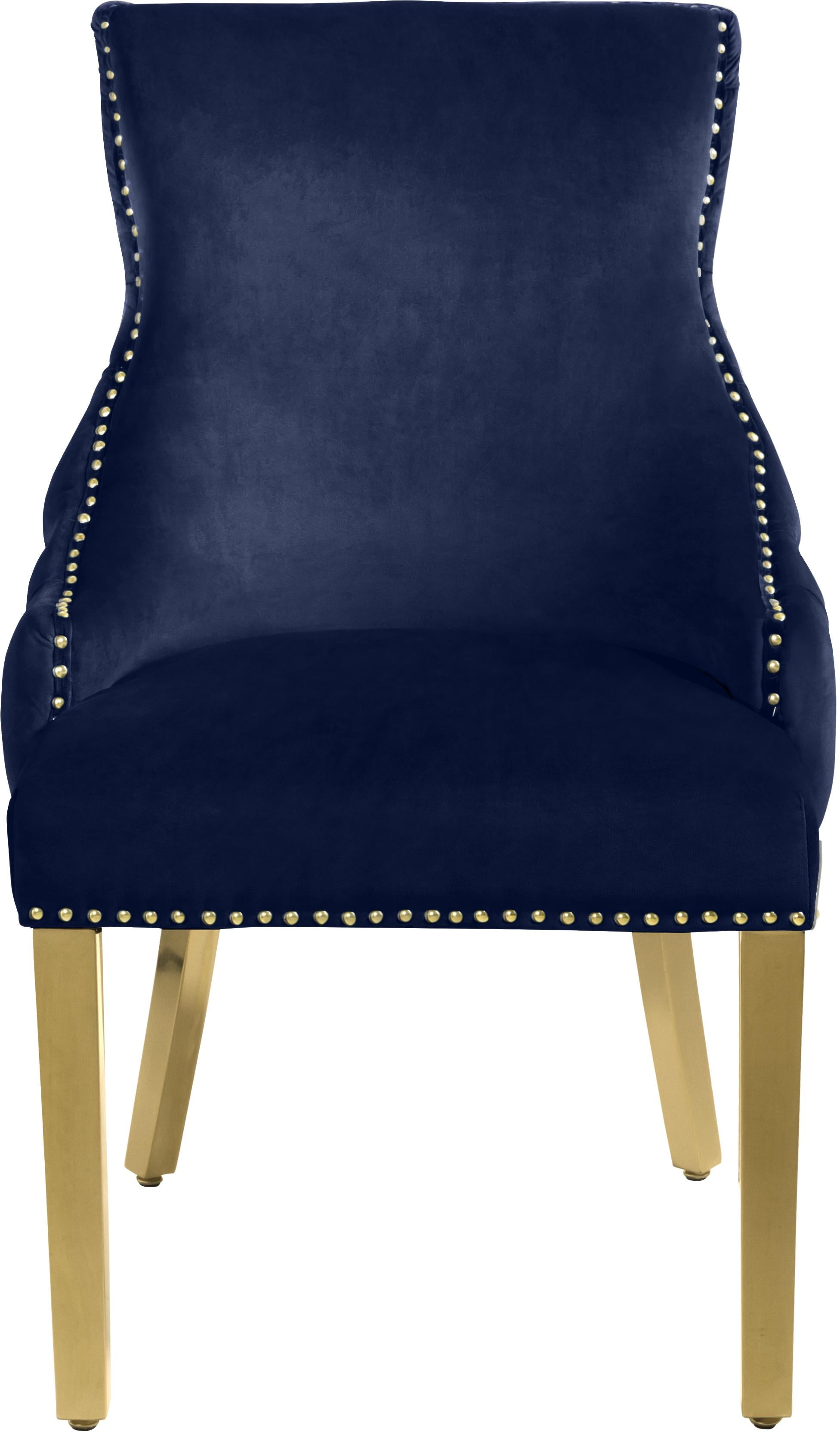 Tuft Navy Velvet Dining Chair - Luxury Home Furniture (MI)