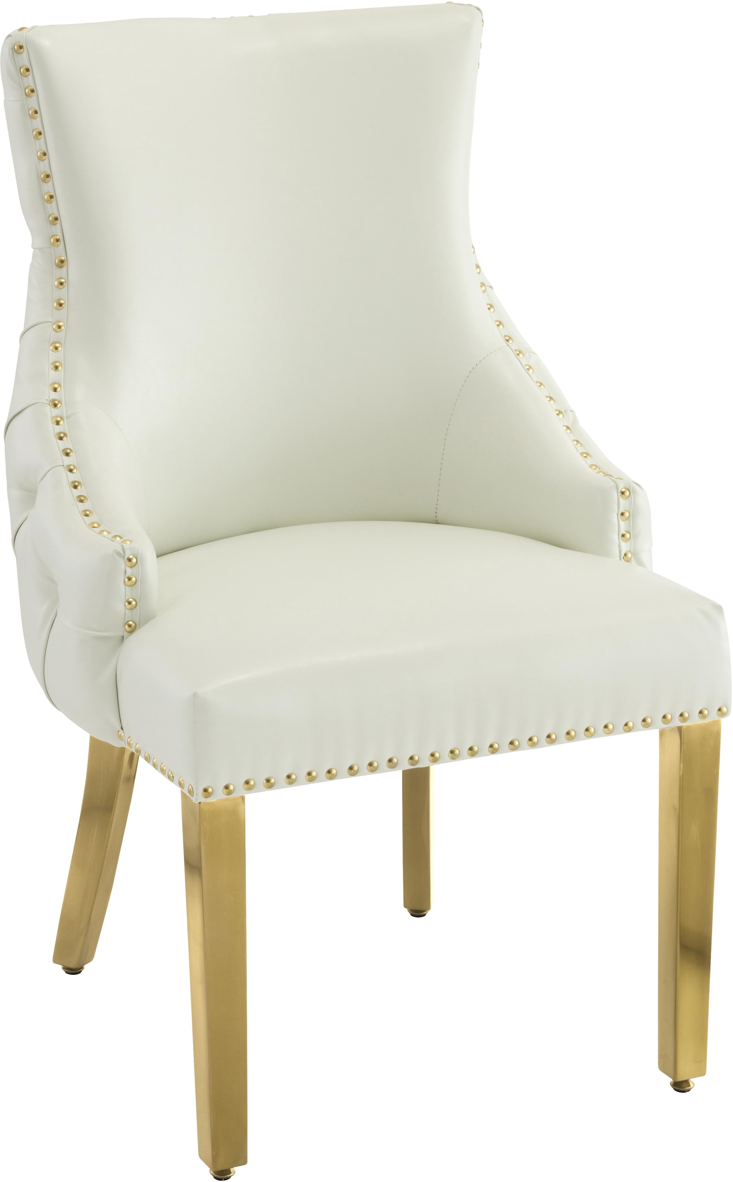 Tuft White Faux Leather Dining Chair - Luxury Home Furniture (MI)