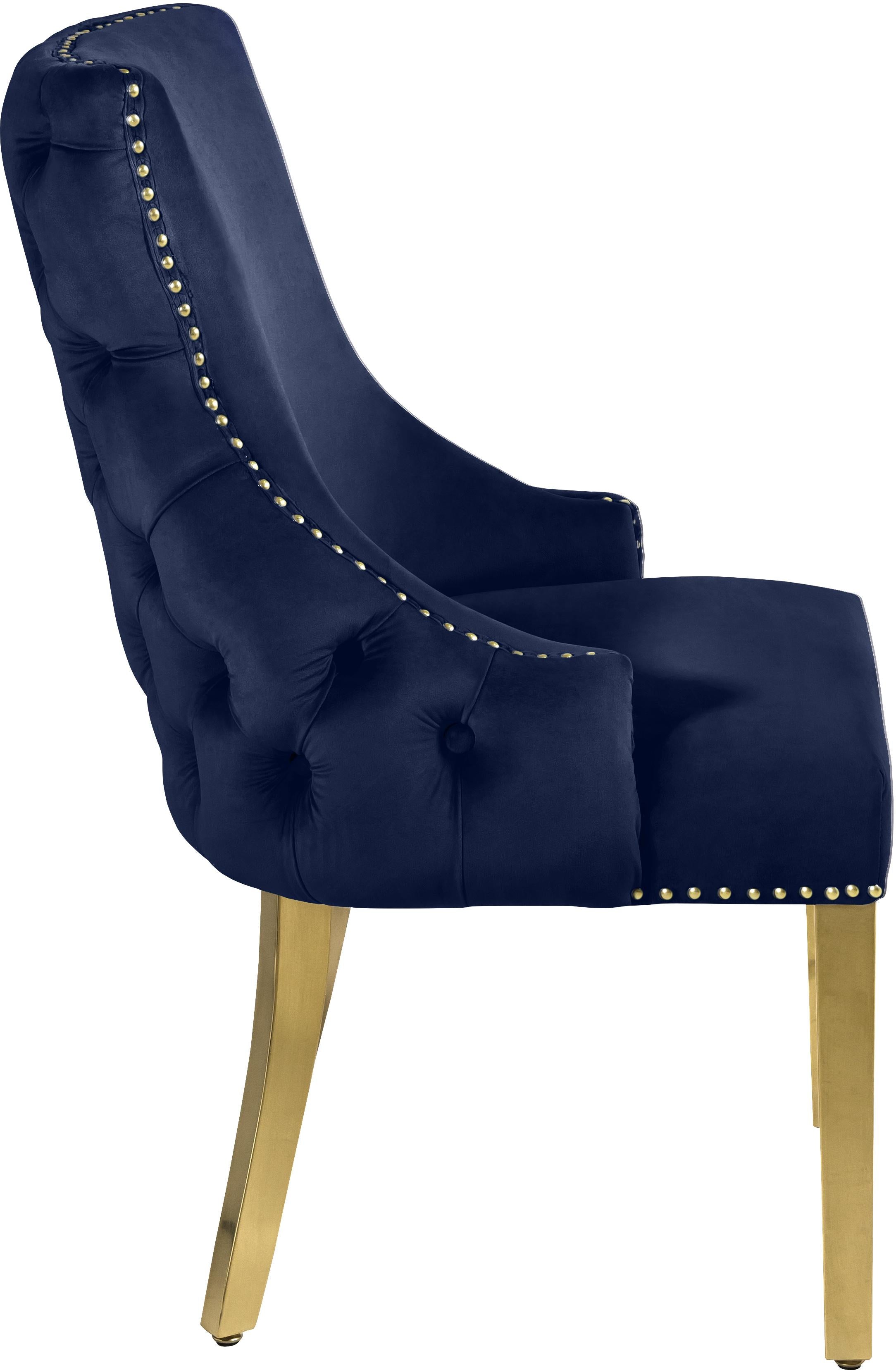 Tuft Navy Velvet Dining Chair - Luxury Home Furniture (MI)