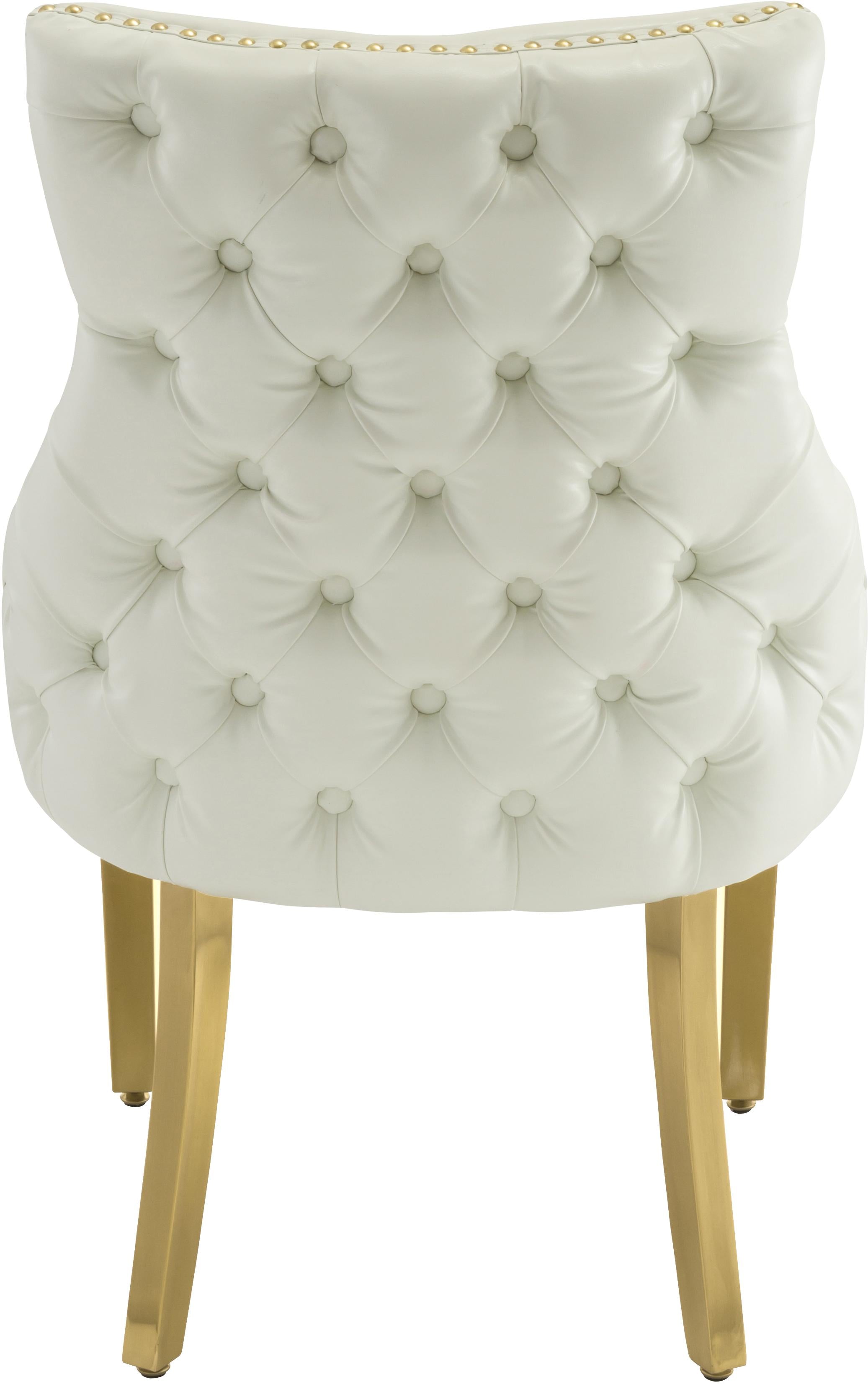 Tuft White Faux Leather Dining Chair - Luxury Home Furniture (MI)