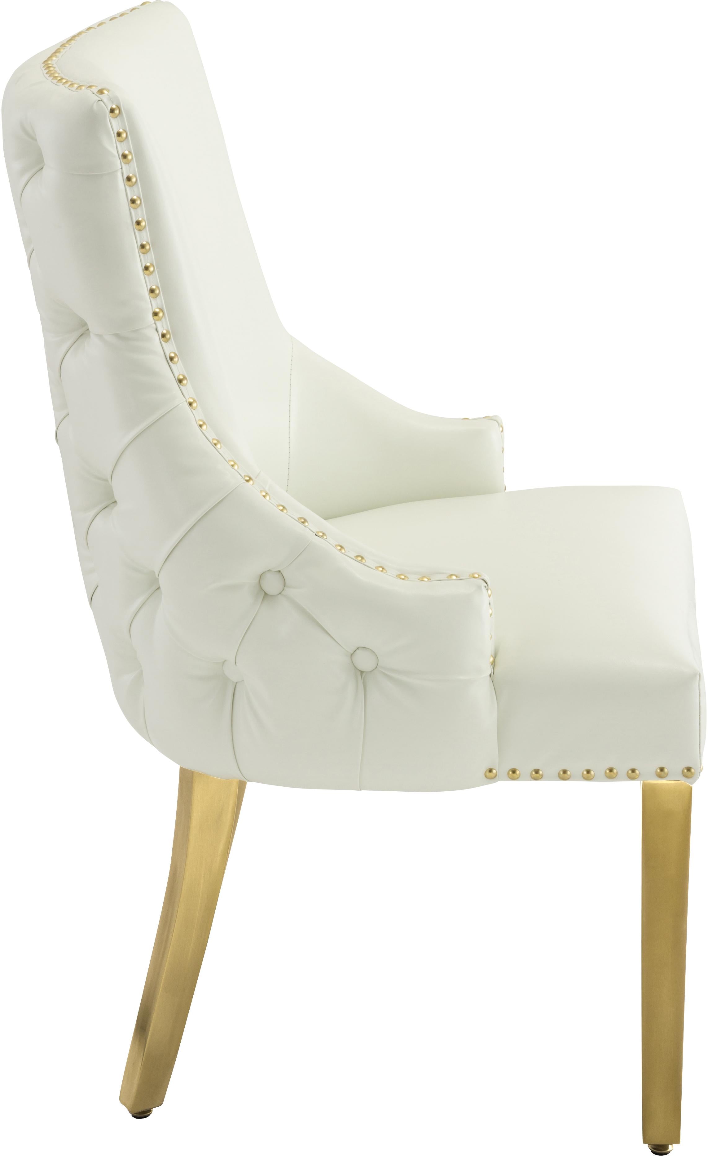 Tuft White Faux Leather Dining Chair - Luxury Home Furniture (MI)