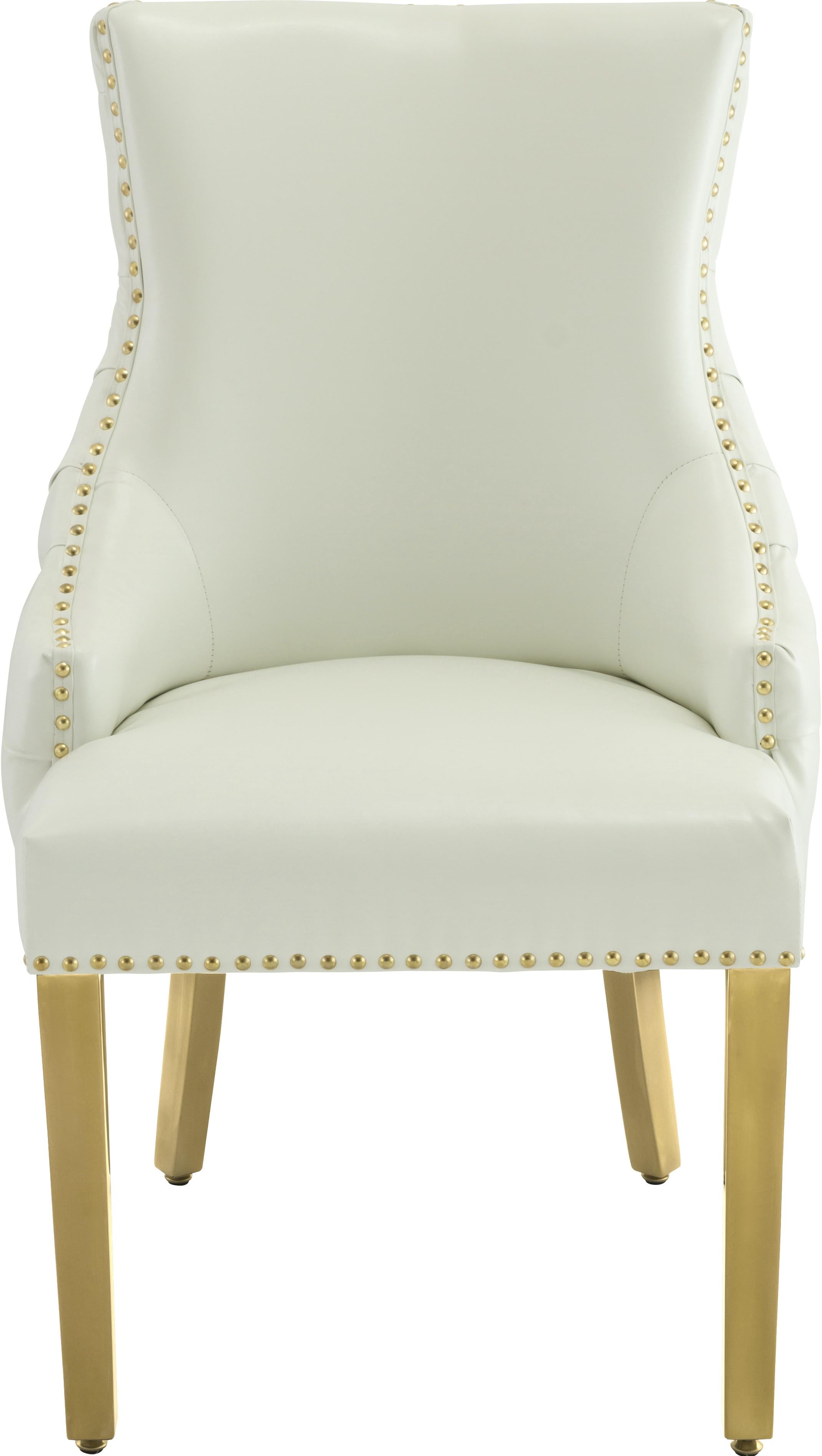 Tuft White Faux Leather Dining Chair - Luxury Home Furniture (MI)