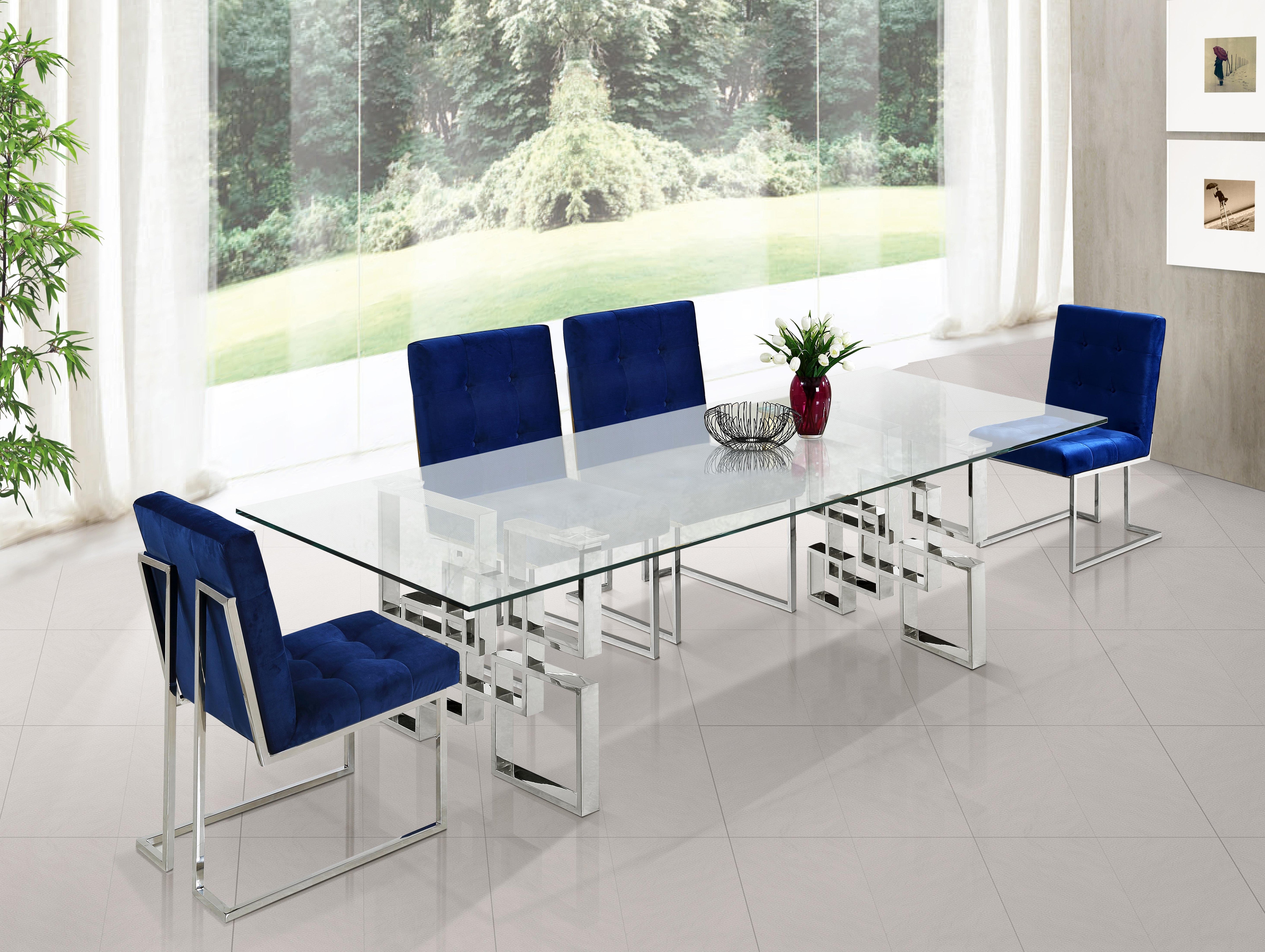 Alexis Chrome Dining Table - Luxury Home Furniture (MI)