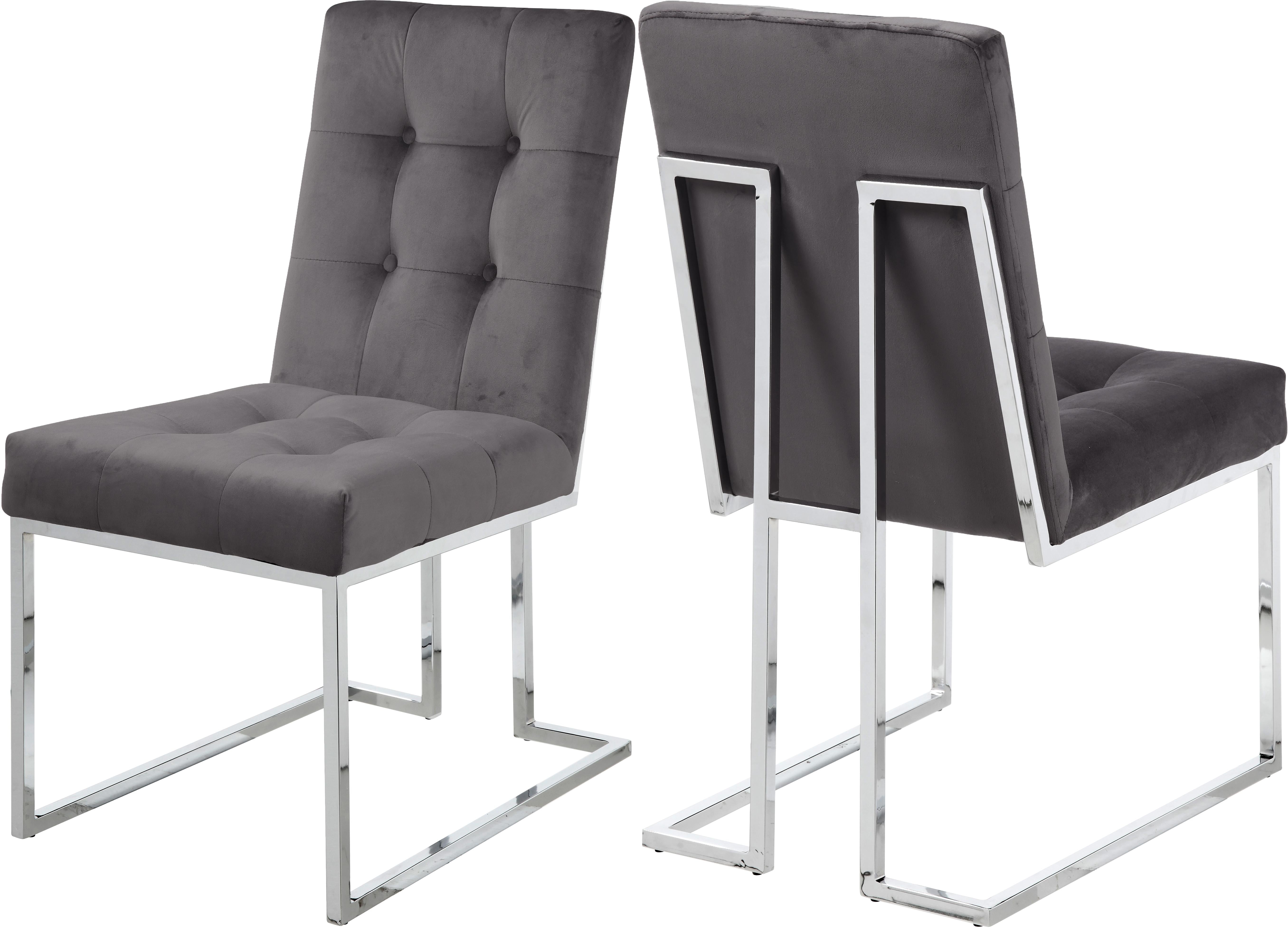 Alexis Grey Velvet Dining Chair - Luxury Home Furniture (MI)