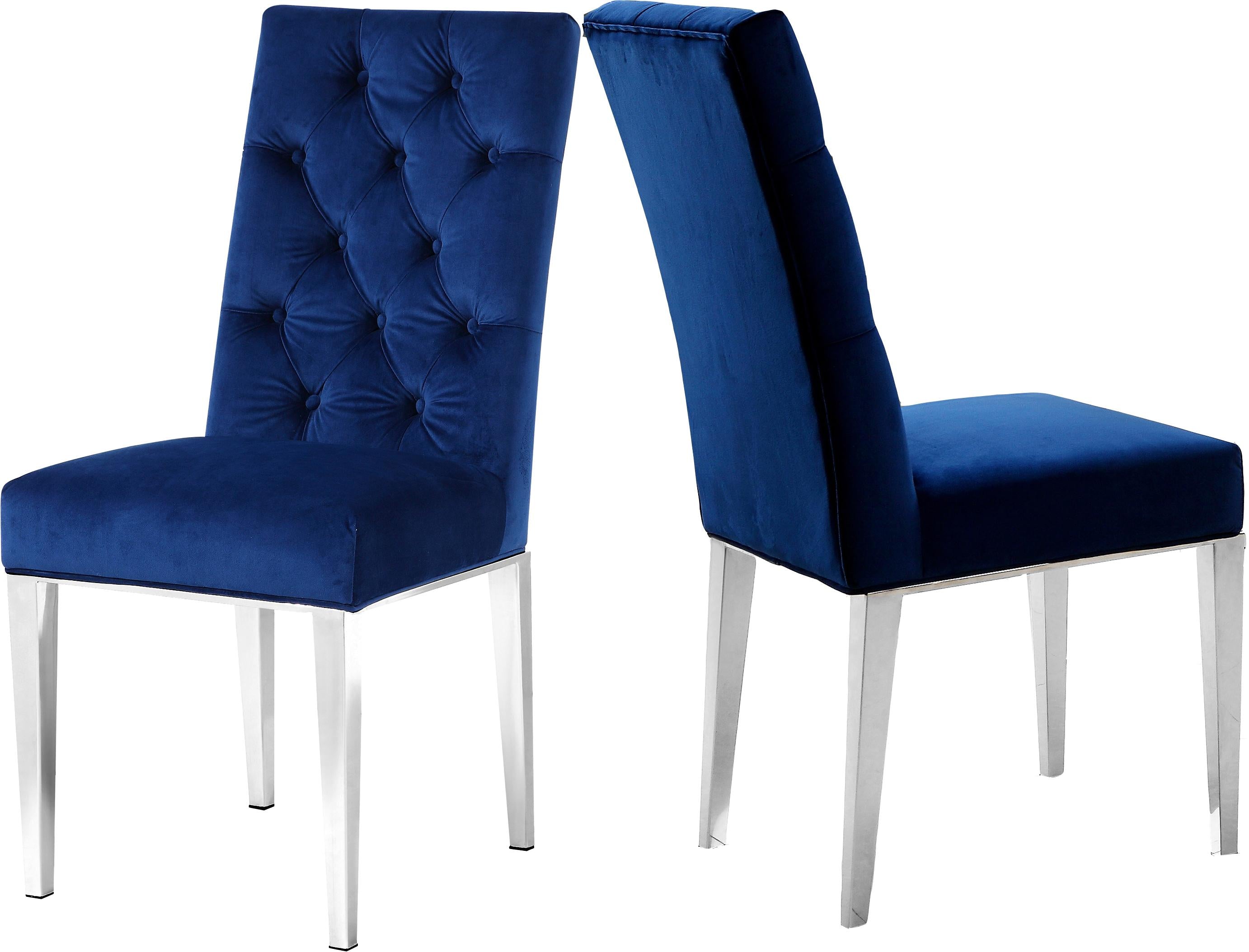 Juno Navy Velvet Dining Chair - Luxury Home Furniture (MI)