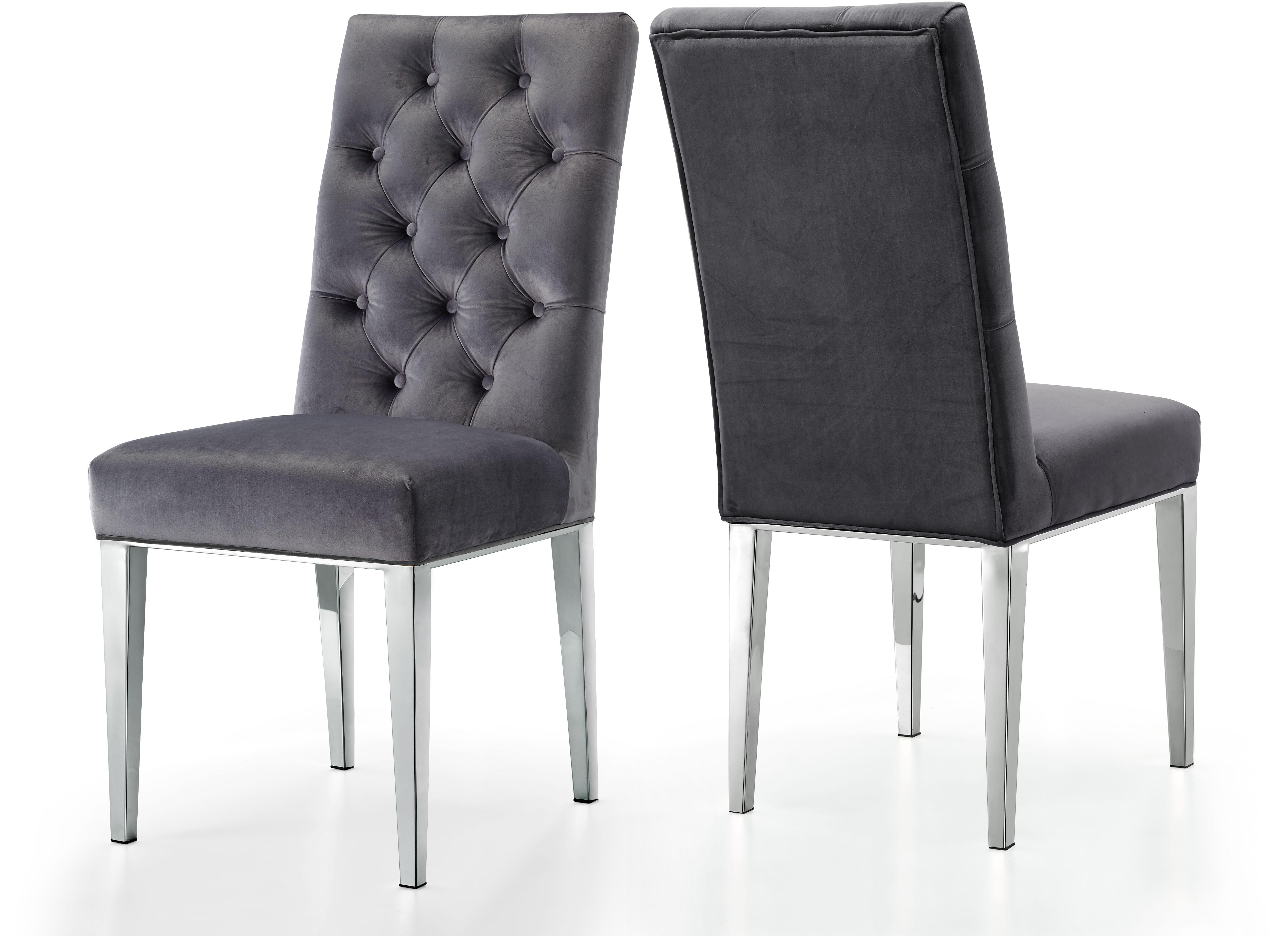 Juno Grey Velvet Dining Chair - Luxury Home Furniture (MI)