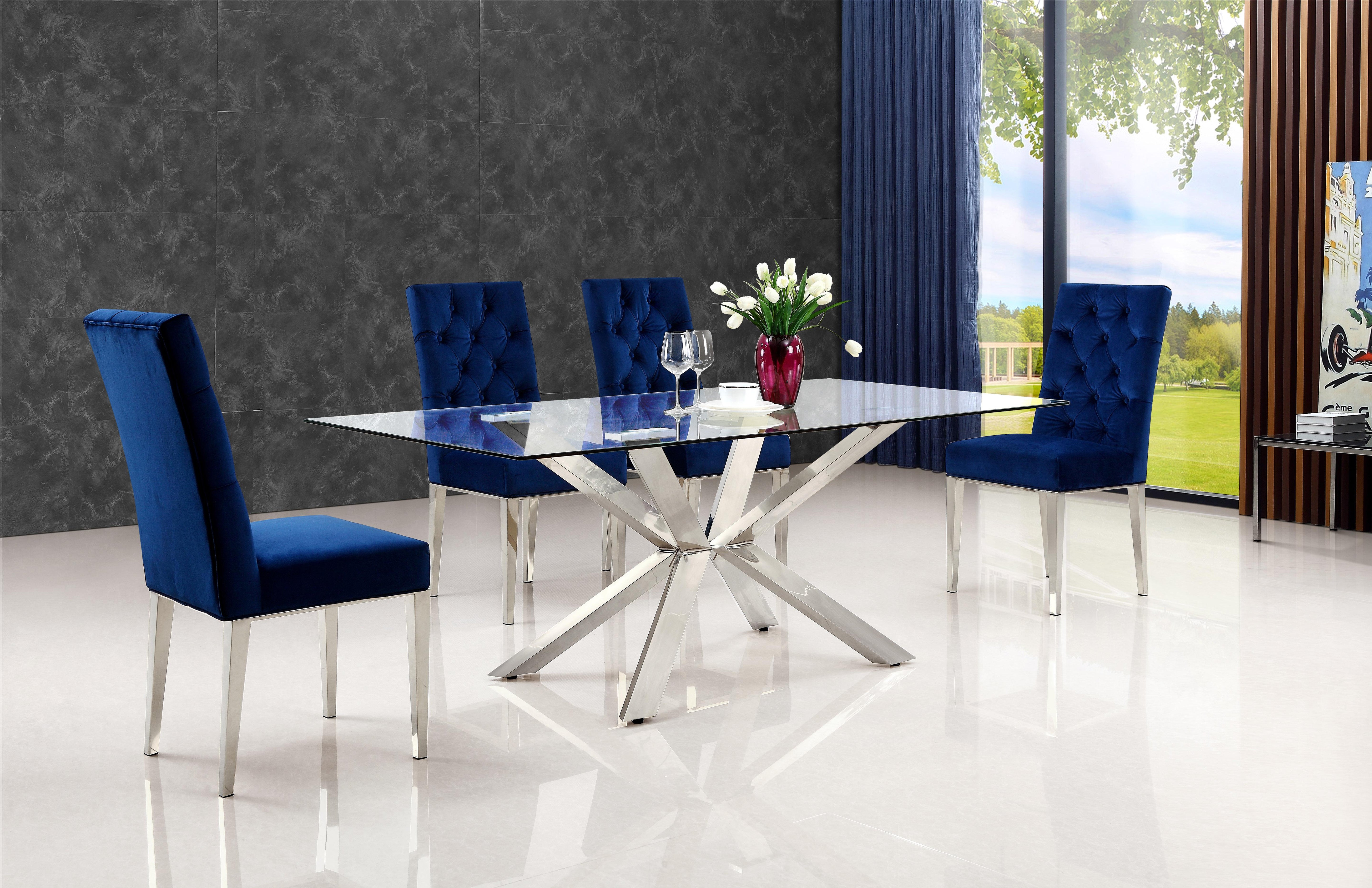 Juno Chrome Dining Table - Luxury Home Furniture (MI)