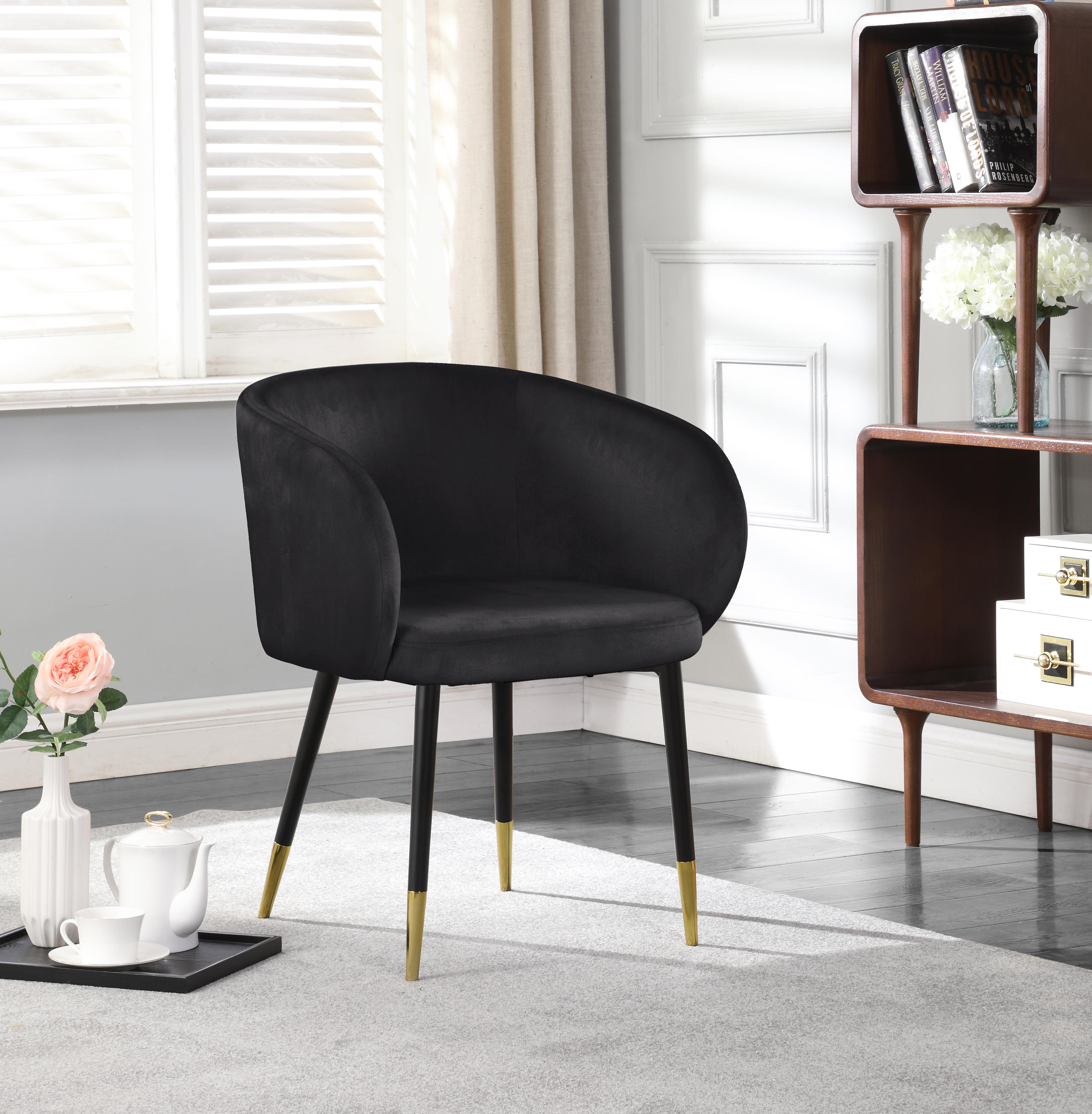 Louise Black Velvet Dining Chair - Luxury Home Furniture (MI)
