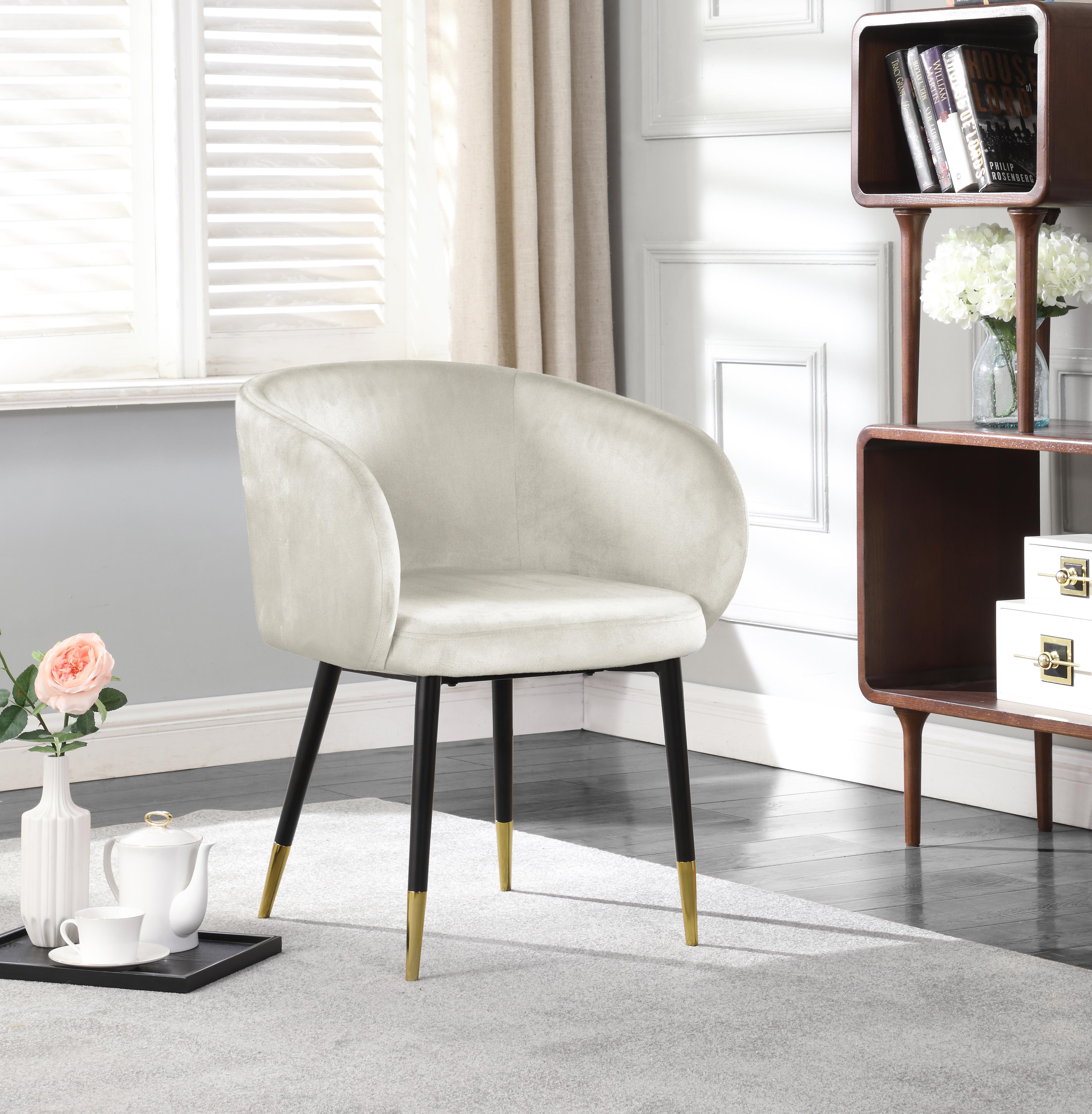 Louise Cream Velvet Dining Chair - Luxury Home Furniture (MI)