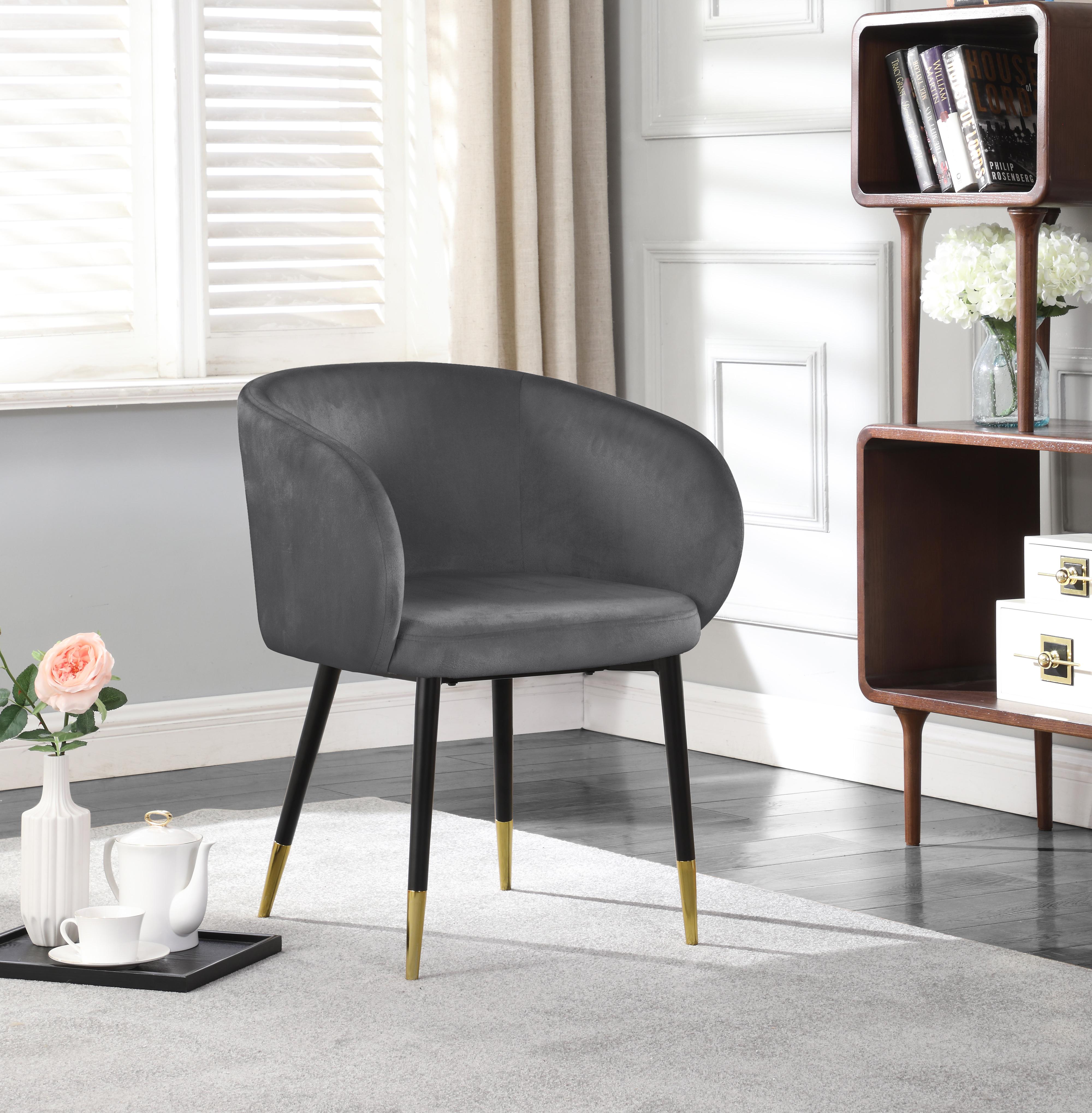 Louise Grey Velvet Dining Chair - Luxury Home Furniture (MI)